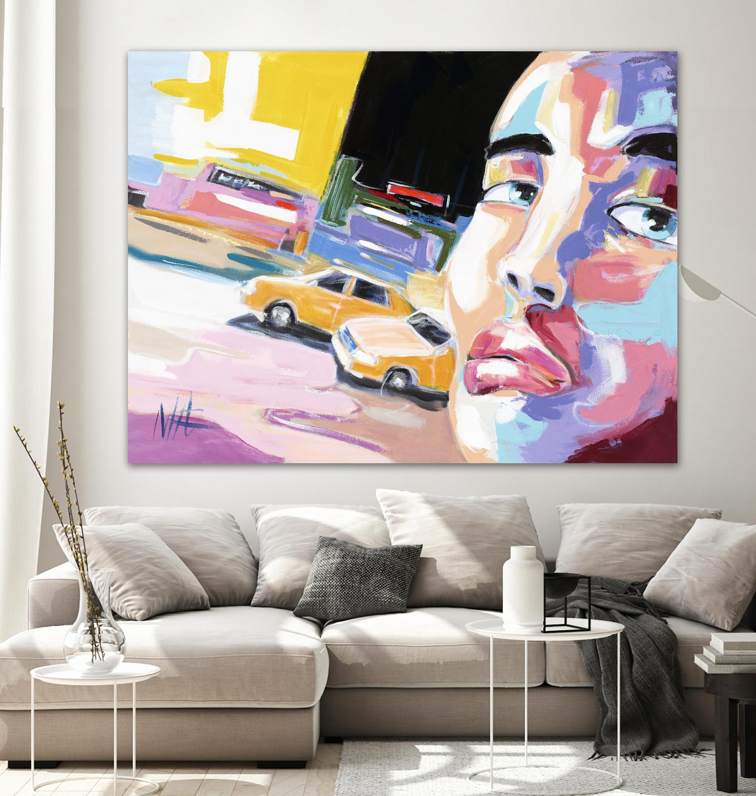 Go City I by Marc Archambault on GIANT ART - beige men and women