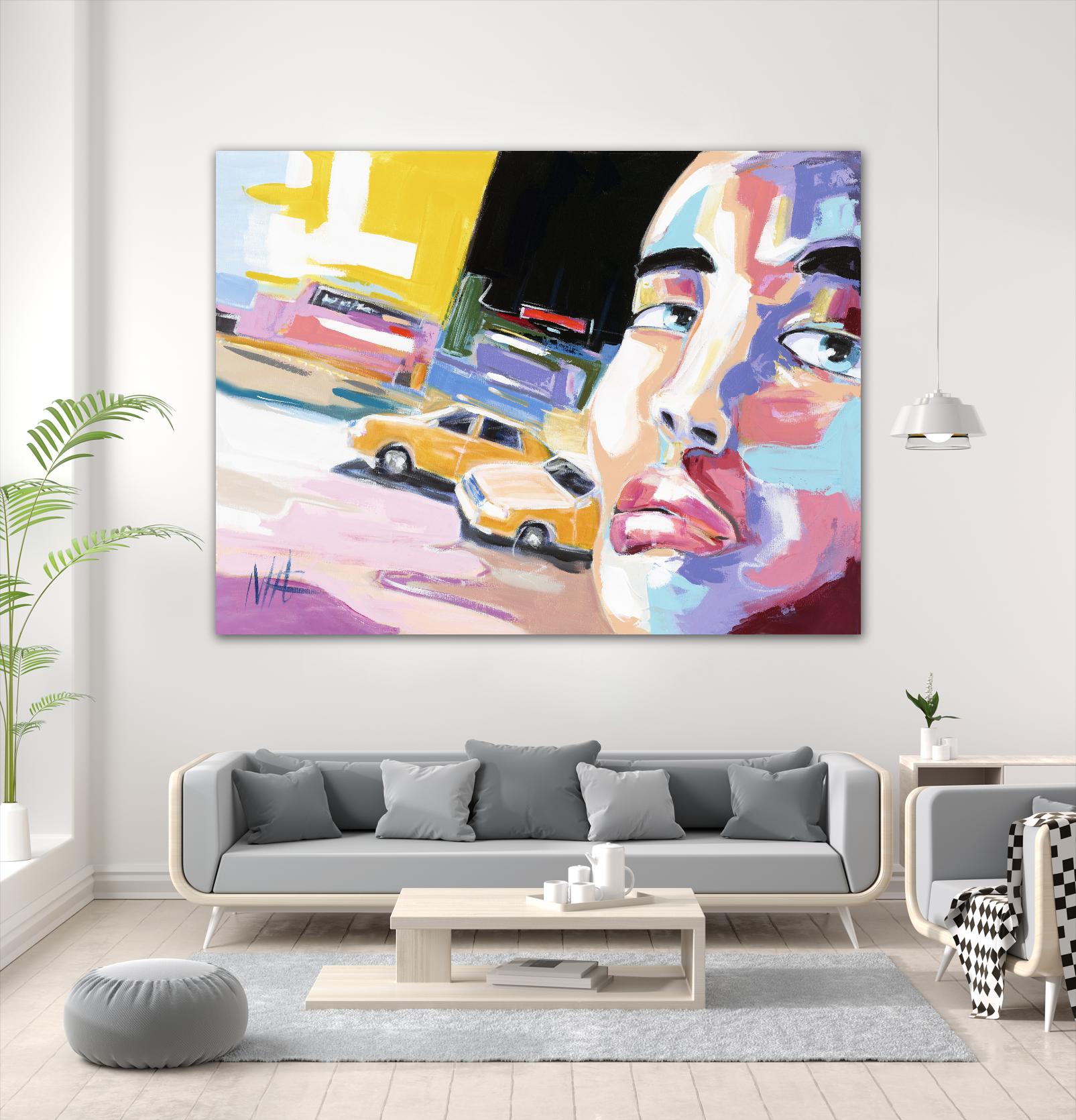 Go City I by Marc Archambault on GIANT ART - beige men and women