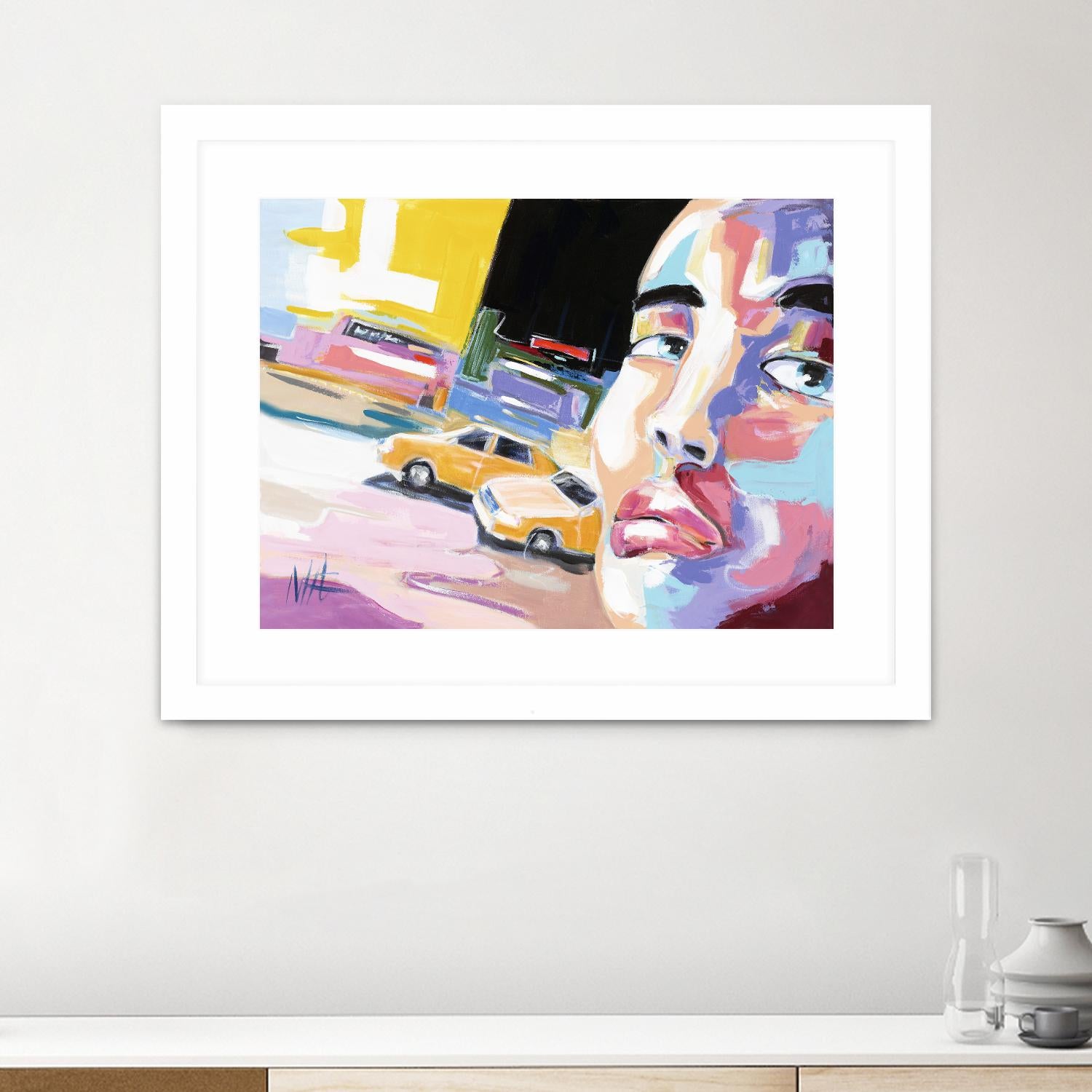 Go City I by Marc Archambault on GIANT ART - beige men and women