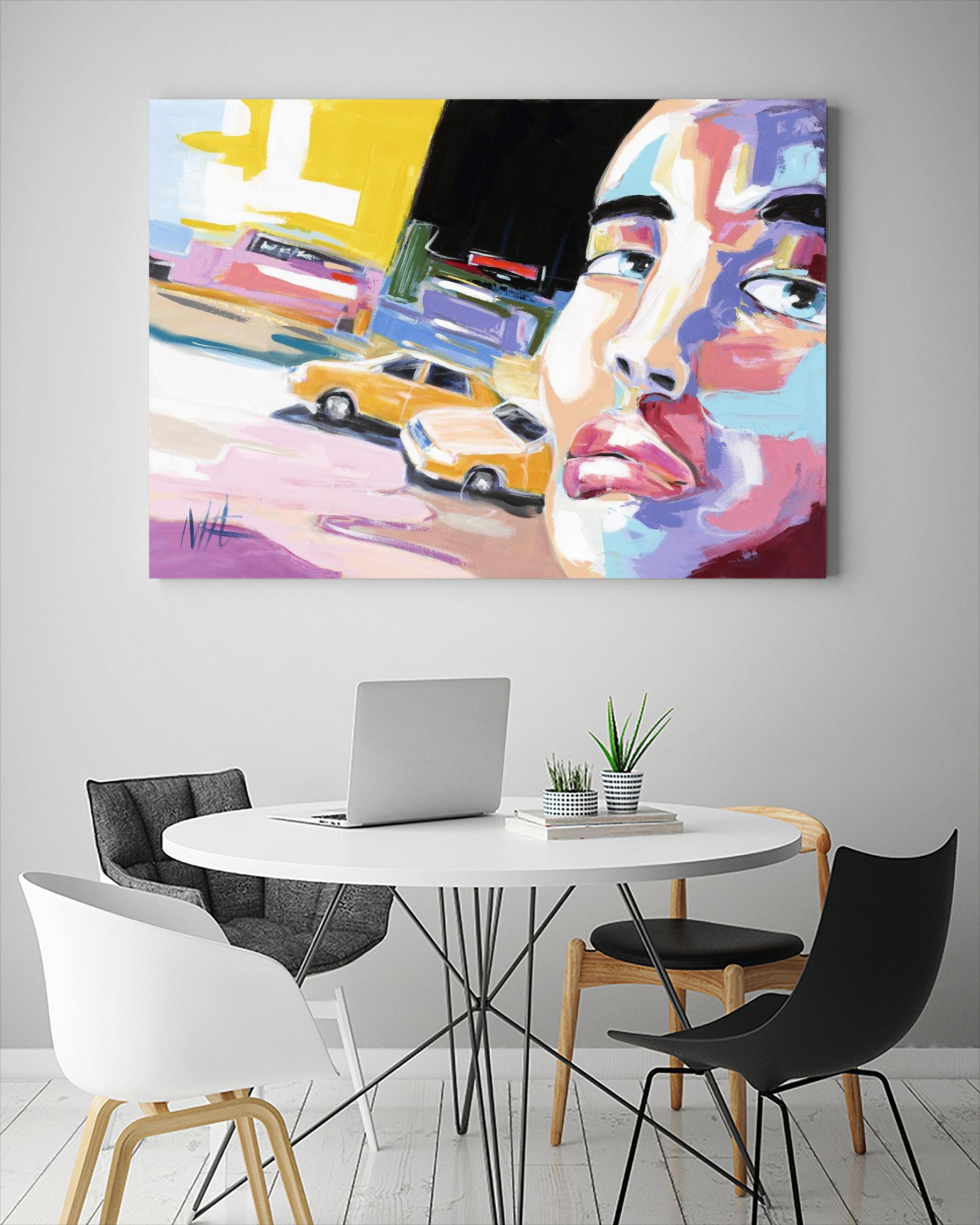 Go City I by Marc Archambault on GIANT ART - beige men and women