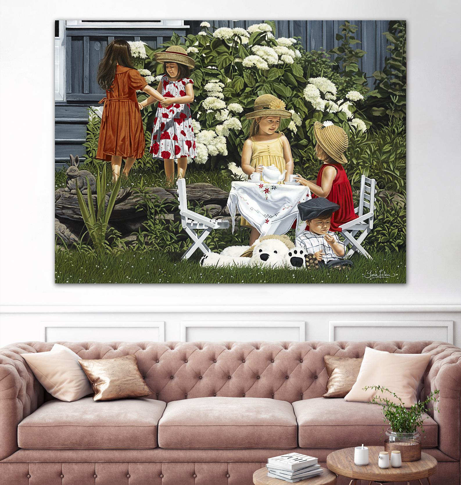 Golden Party by Sarah Fecteau on GIANT ART - red naive