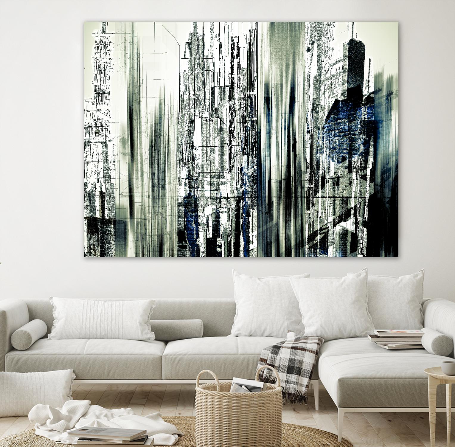 Abstract City Perspective II by Jean-François Dupuis on GIANT ART - white city scene