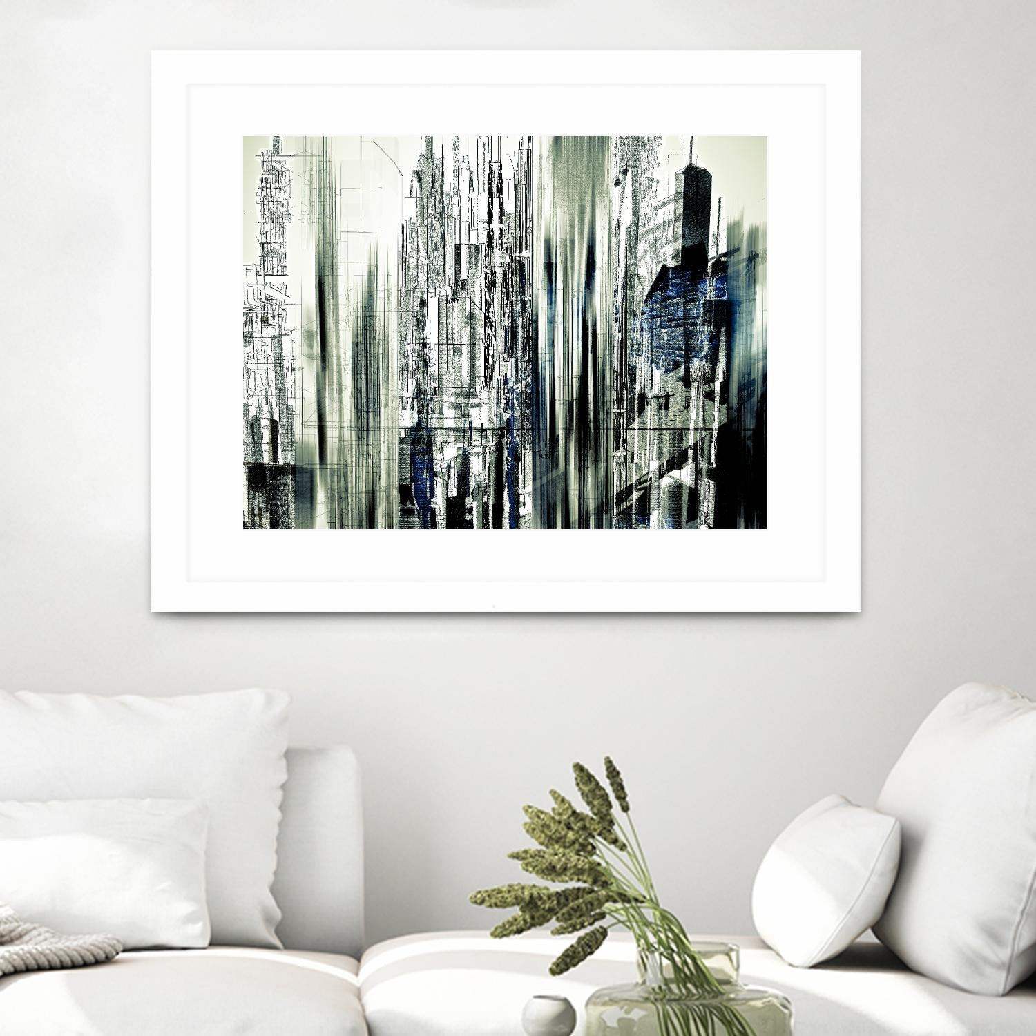 Abstract City Perspective II by Jean-François Dupuis on GIANT ART - white city scene