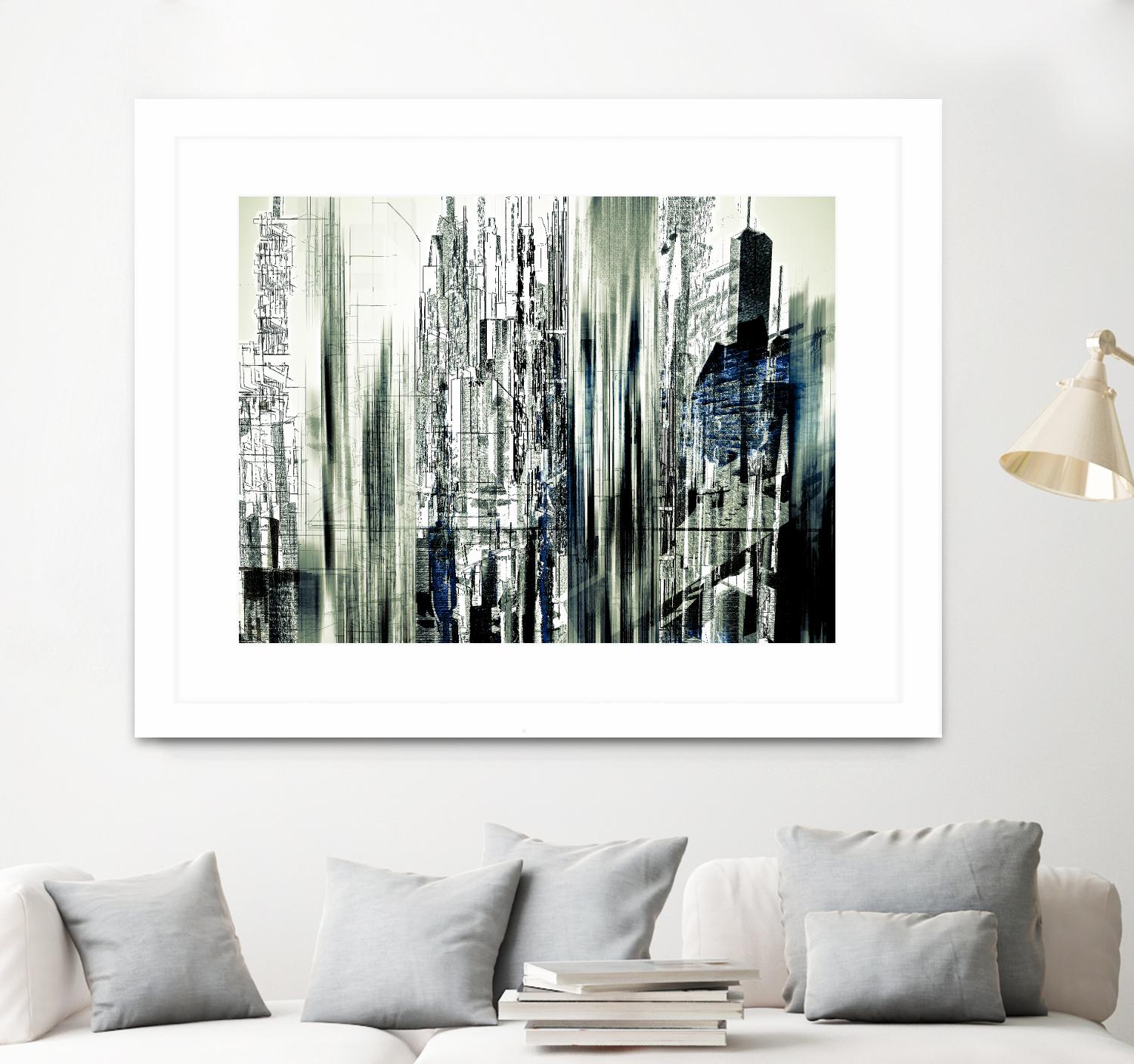Abstract City Perspective II by Jean-François Dupuis on GIANT ART - white city scene