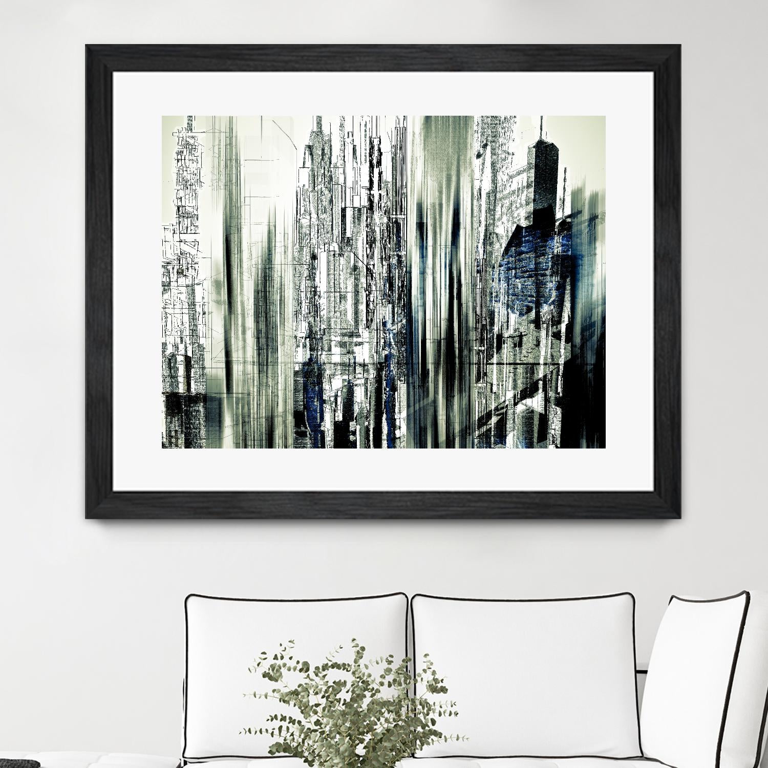 Abstract City Perspective II by Jean-François Dupuis on GIANT ART - white city scene