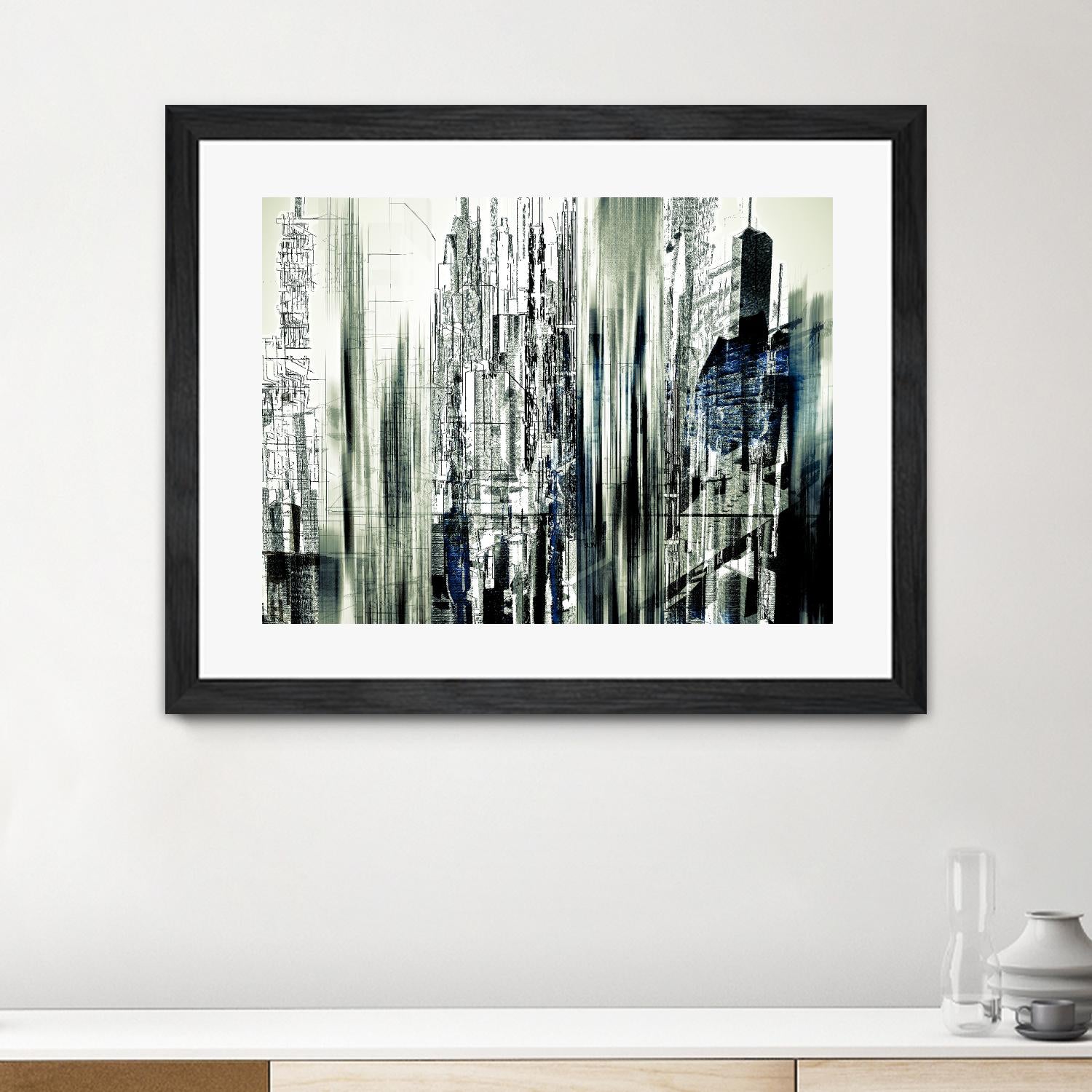 Abstract City Perspective II by Jean-François Dupuis on GIANT ART - white city scene