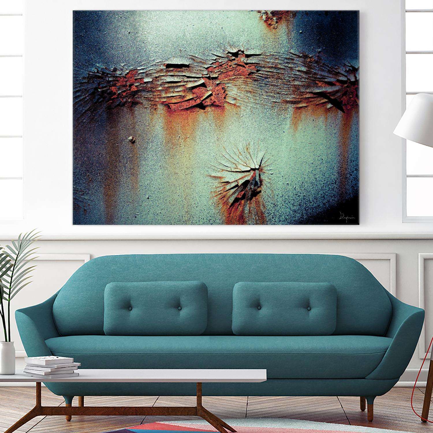 Rust Frequencies I by Jean-François Dupuis on GIANT ART - blue abstract