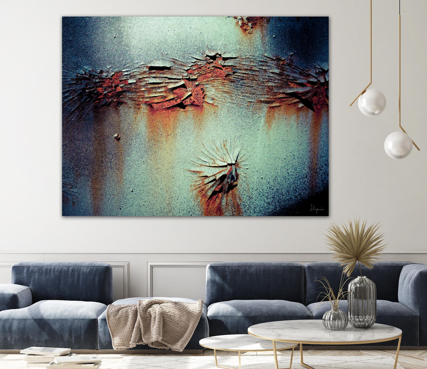 Rust Frequencies I by Jean-François Dupuis on GIANT ART - blue abstract