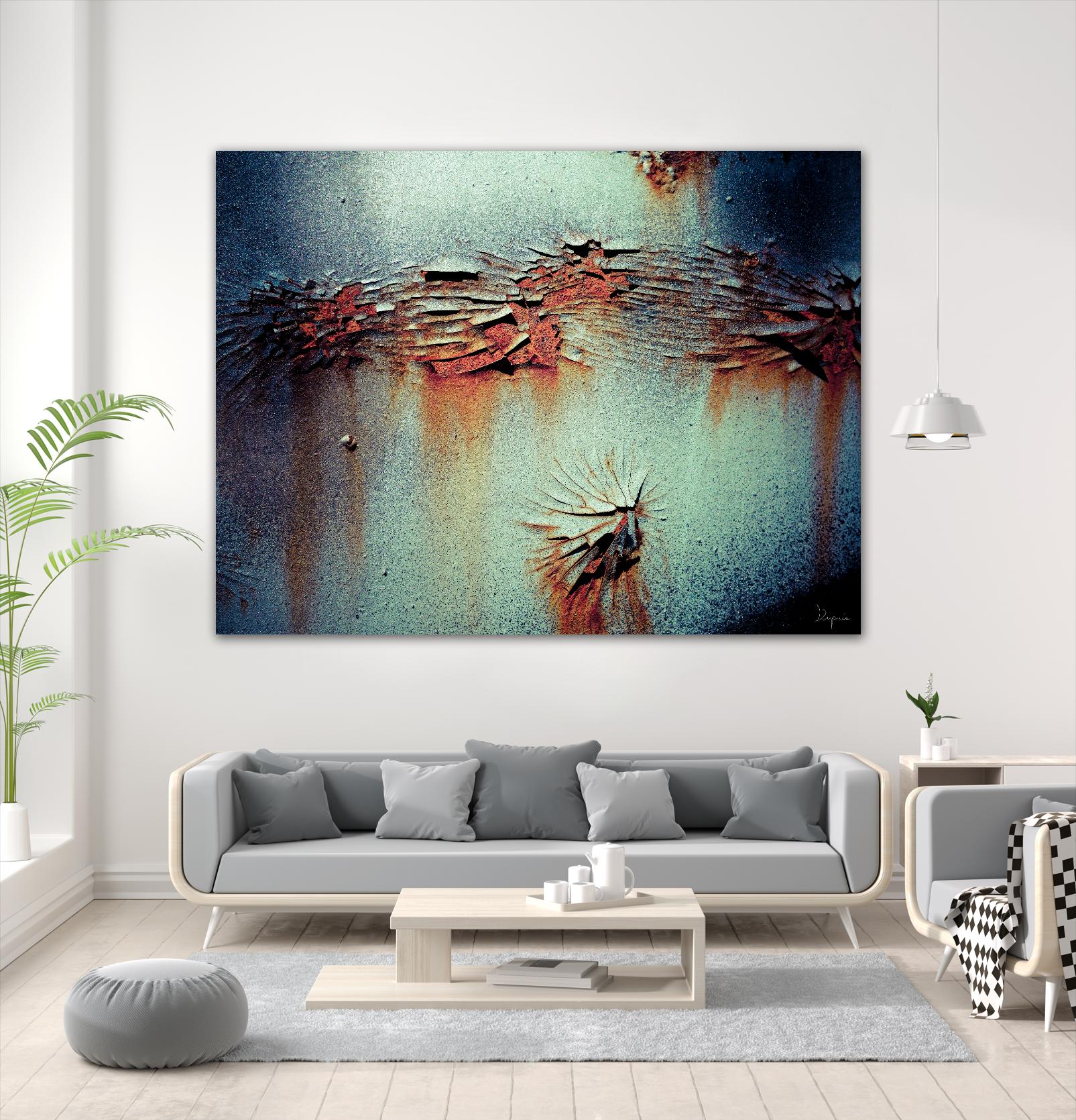 Rust Frequencies I by Jean-François Dupuis on GIANT ART - blue abstract