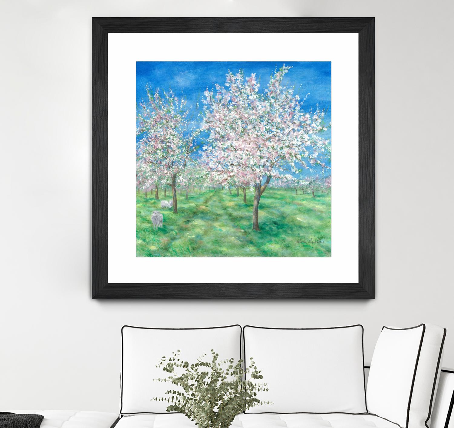 Le Verger en fleurs by Hélène Léveillée on GIANT ART - green landscape arbre en fleur