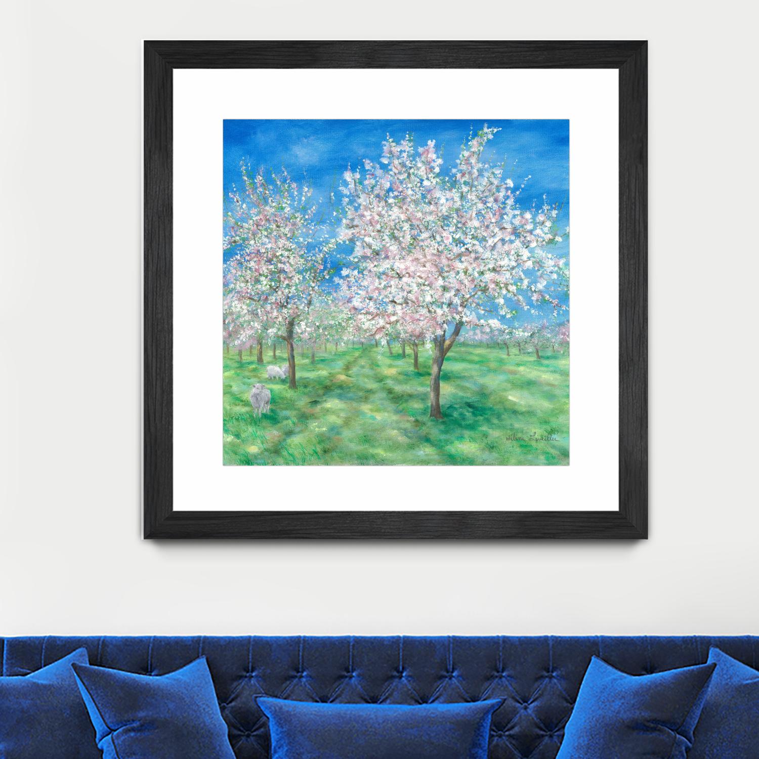 Le Verger en fleurs by Hélène Léveillée on GIANT ART - green landscape arbre en fleur