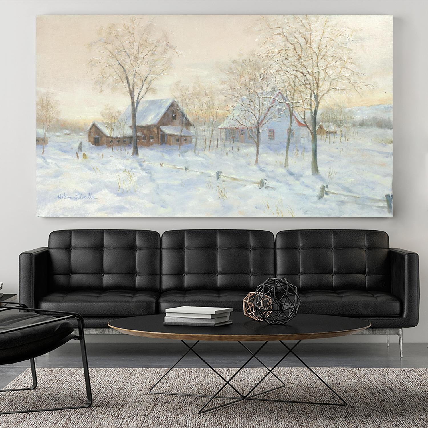 Paysage à Baie Saint-Paul by Hélène Léveillée on GIANT ART - beige landscape country