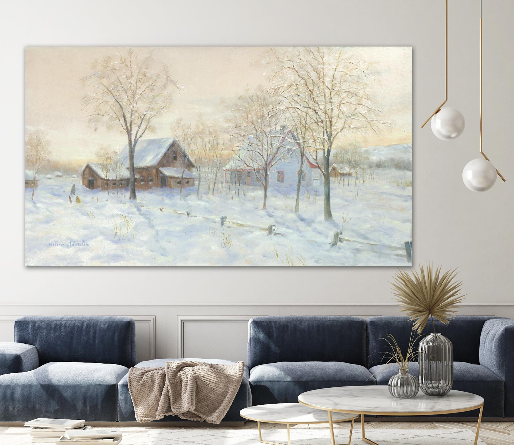 Paysage à Baie Saint-Paul by Hélène Léveillée on GIANT ART - beige landscape country