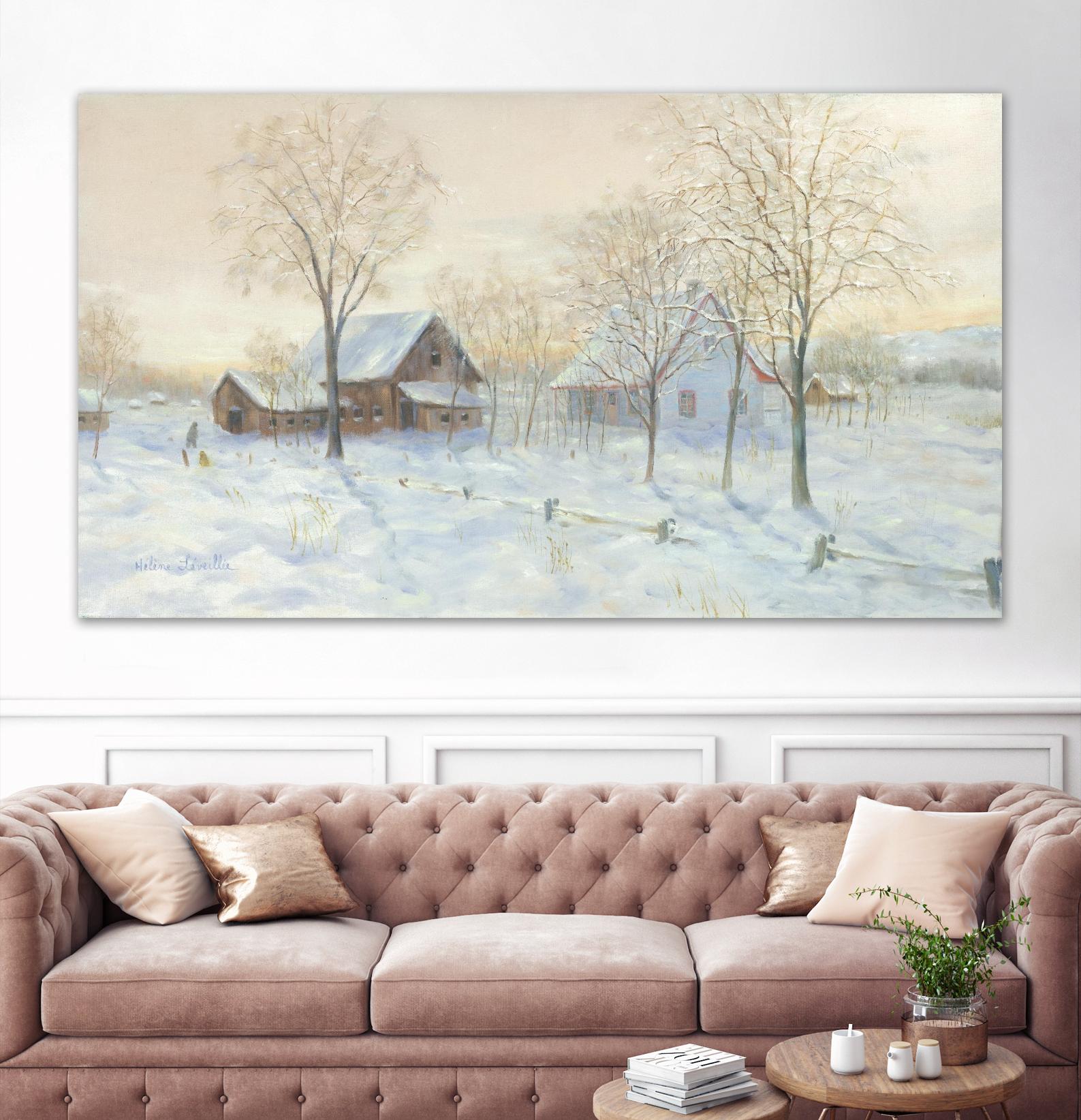 Paysage à Baie Saint-Paul by Hélène Léveillée on GIANT ART - beige landscape country