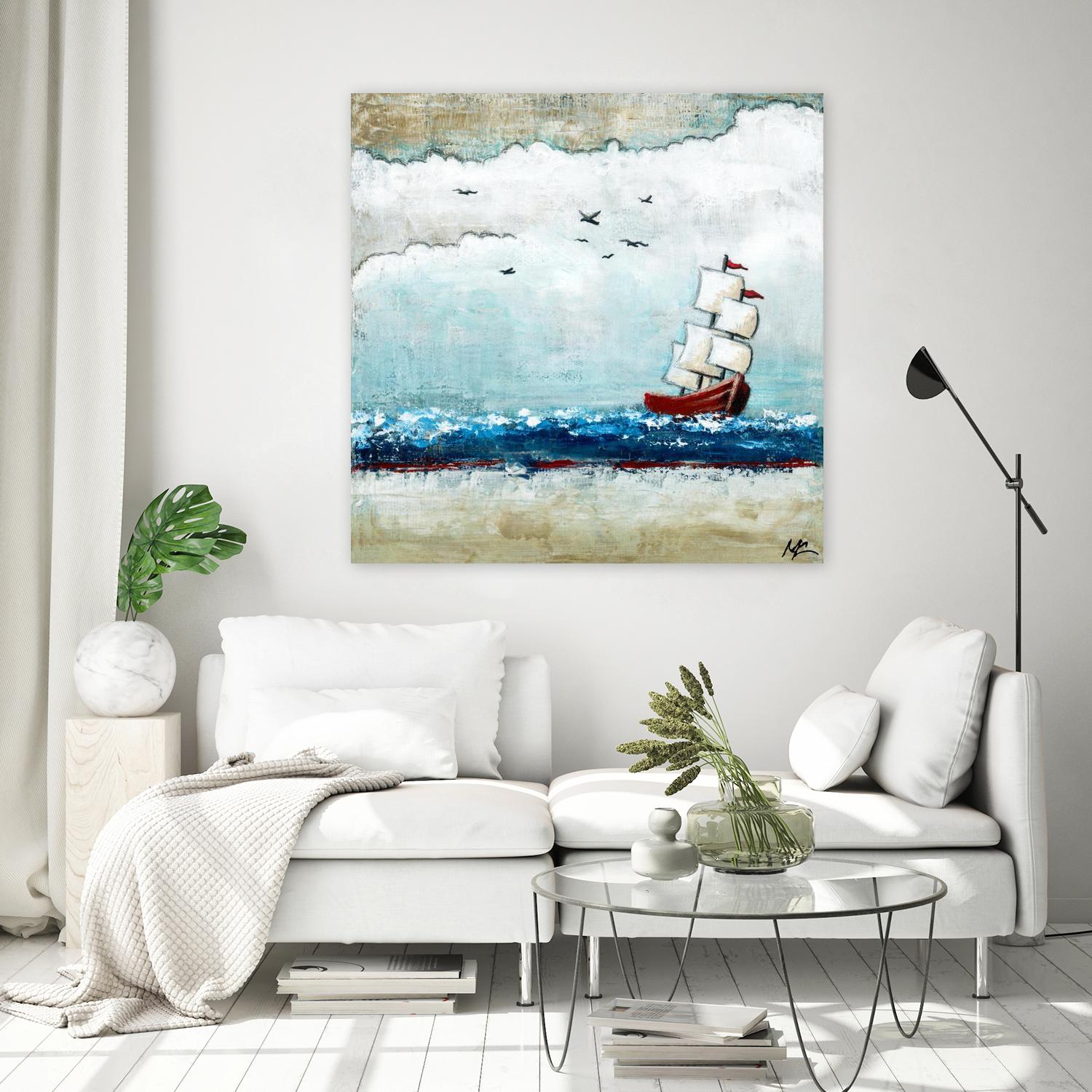 Vents et marées by Marie Claprood on GIANT ART - beige costal ocean