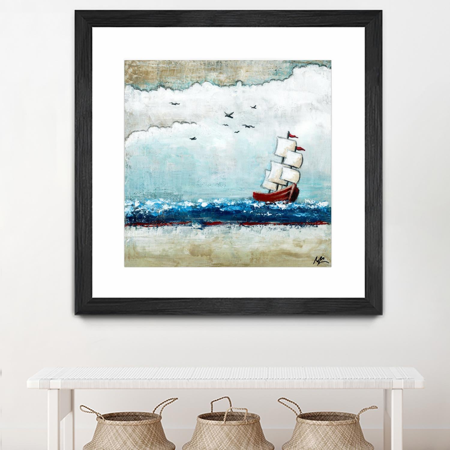 Vents et marées by Marie Claprood on GIANT ART - white sea scene