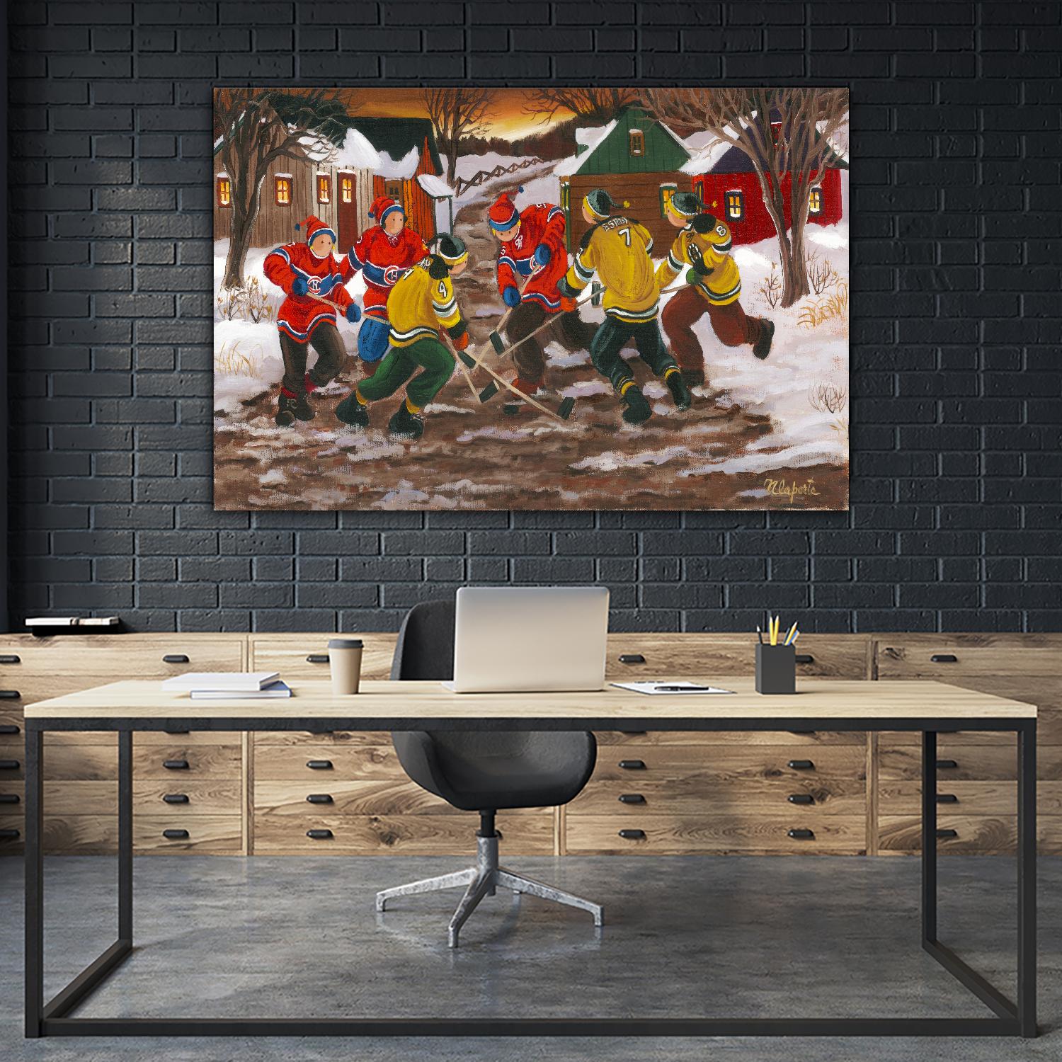 Jusqu'au printemps by Nicole Laporte on GIANT ART - yellow winter scenes