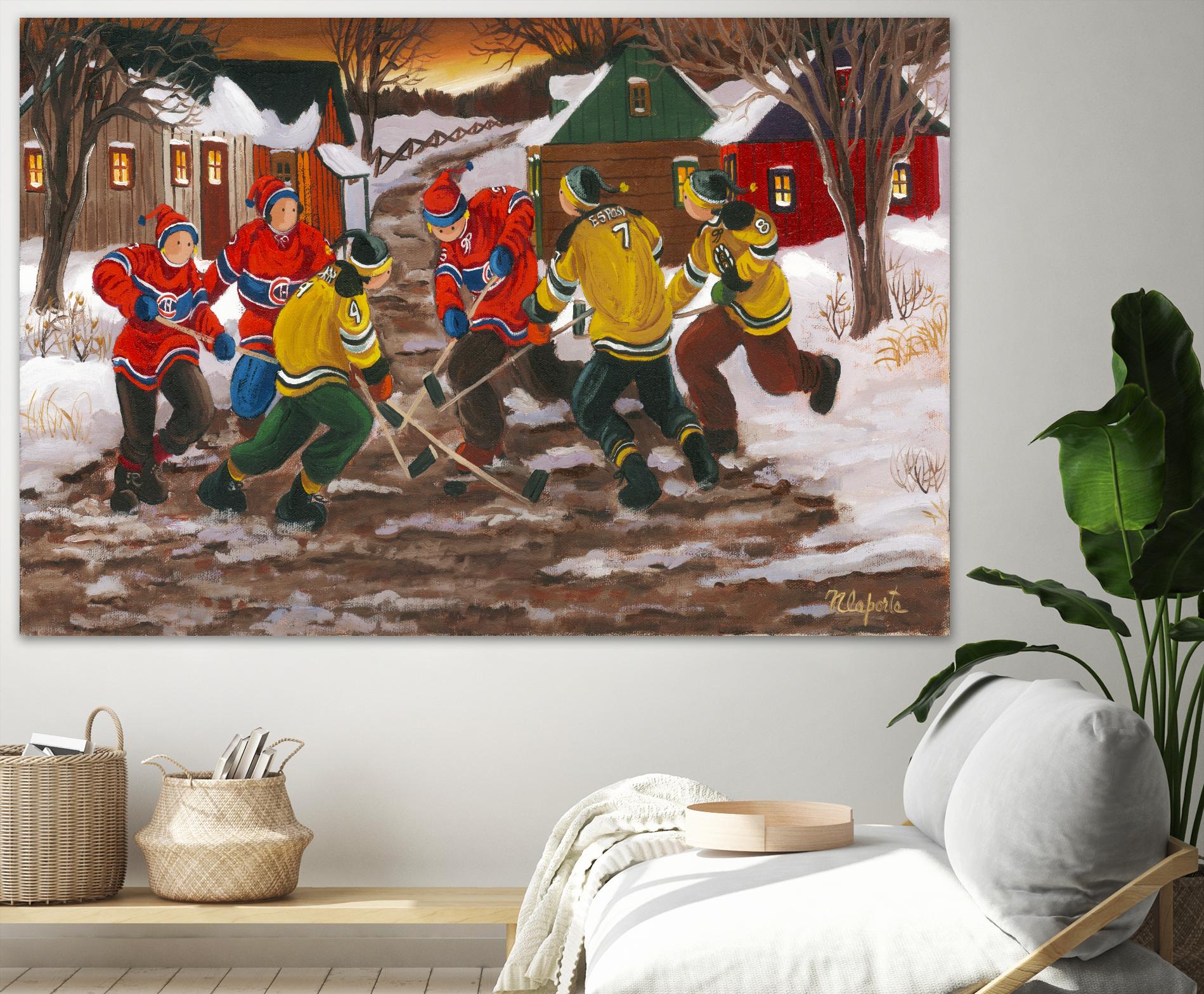 Jusqu'au printemps by Nicole Laporte on GIANT ART - yellow winter scenes