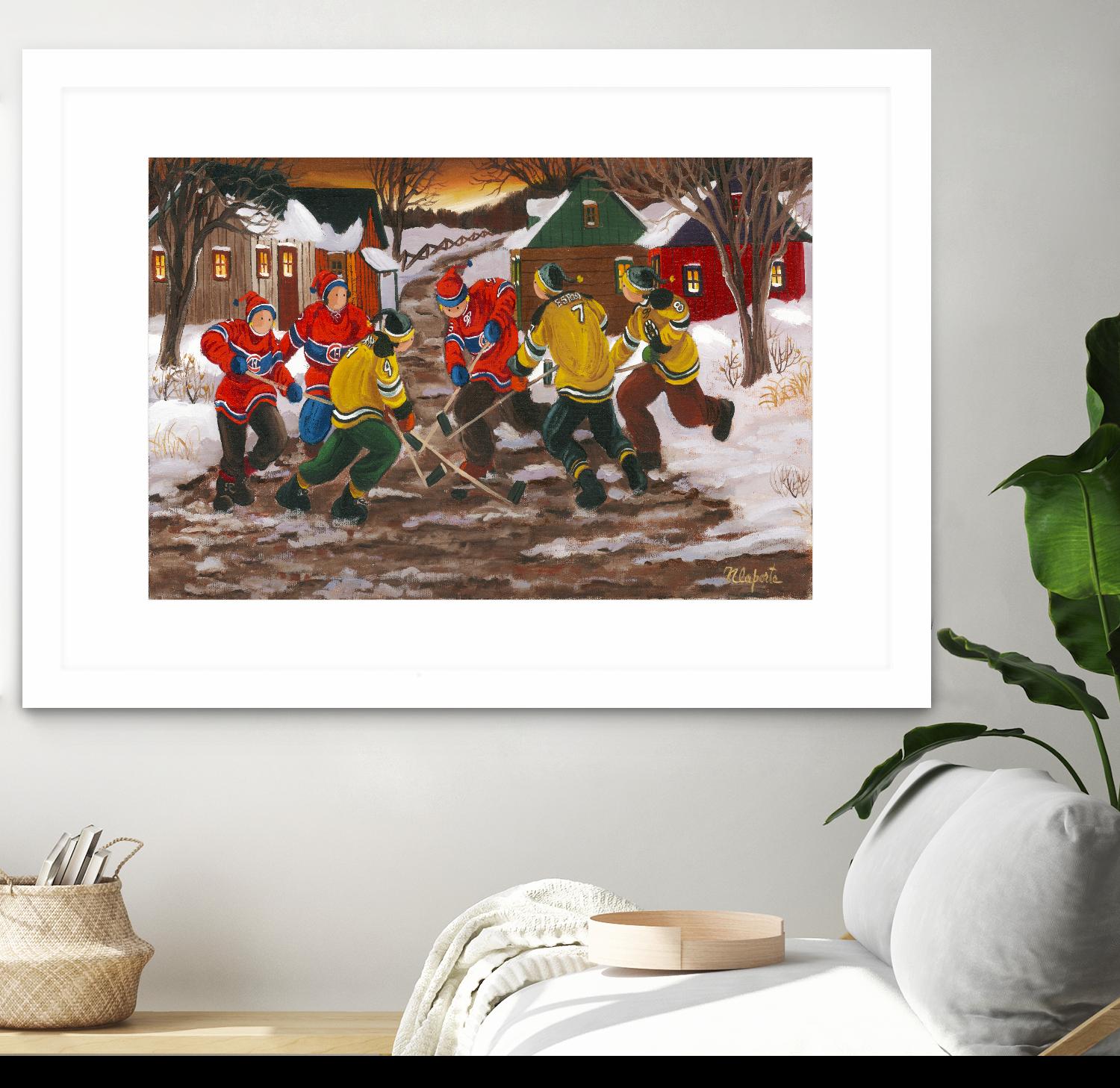 Jusqu'au printemps by Nicole Laporte on GIANT ART - red figurative hockey