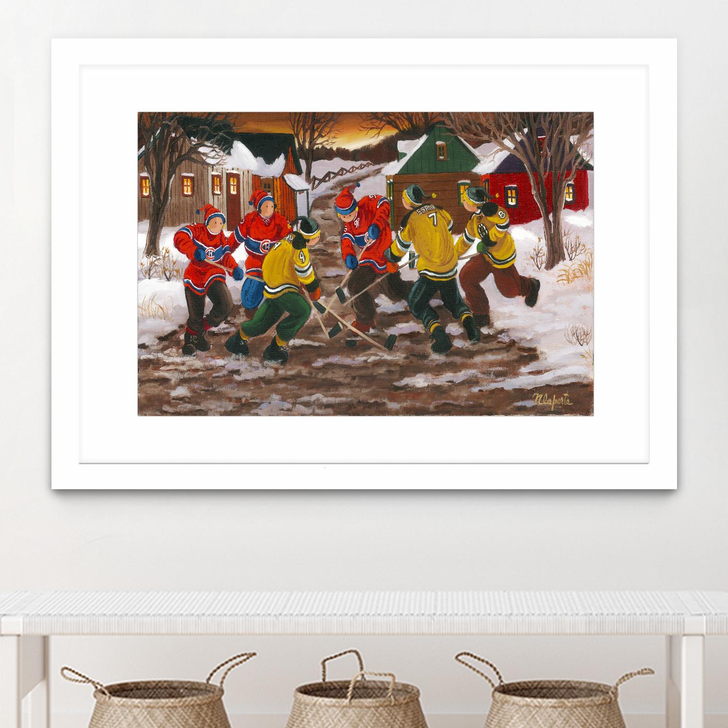 Jusqu'au printemps by Nicole Laporte on GIANT ART - red figurative hockey