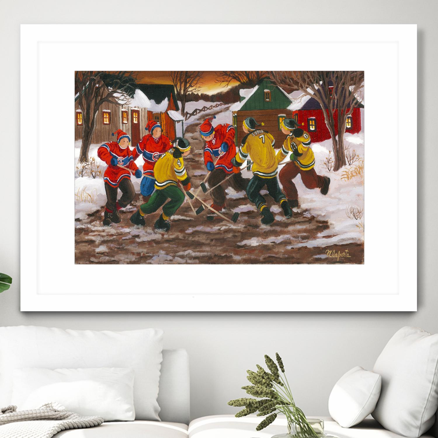 Jusqu'au printemps by Nicole Laporte on GIANT ART - red figurative hockey