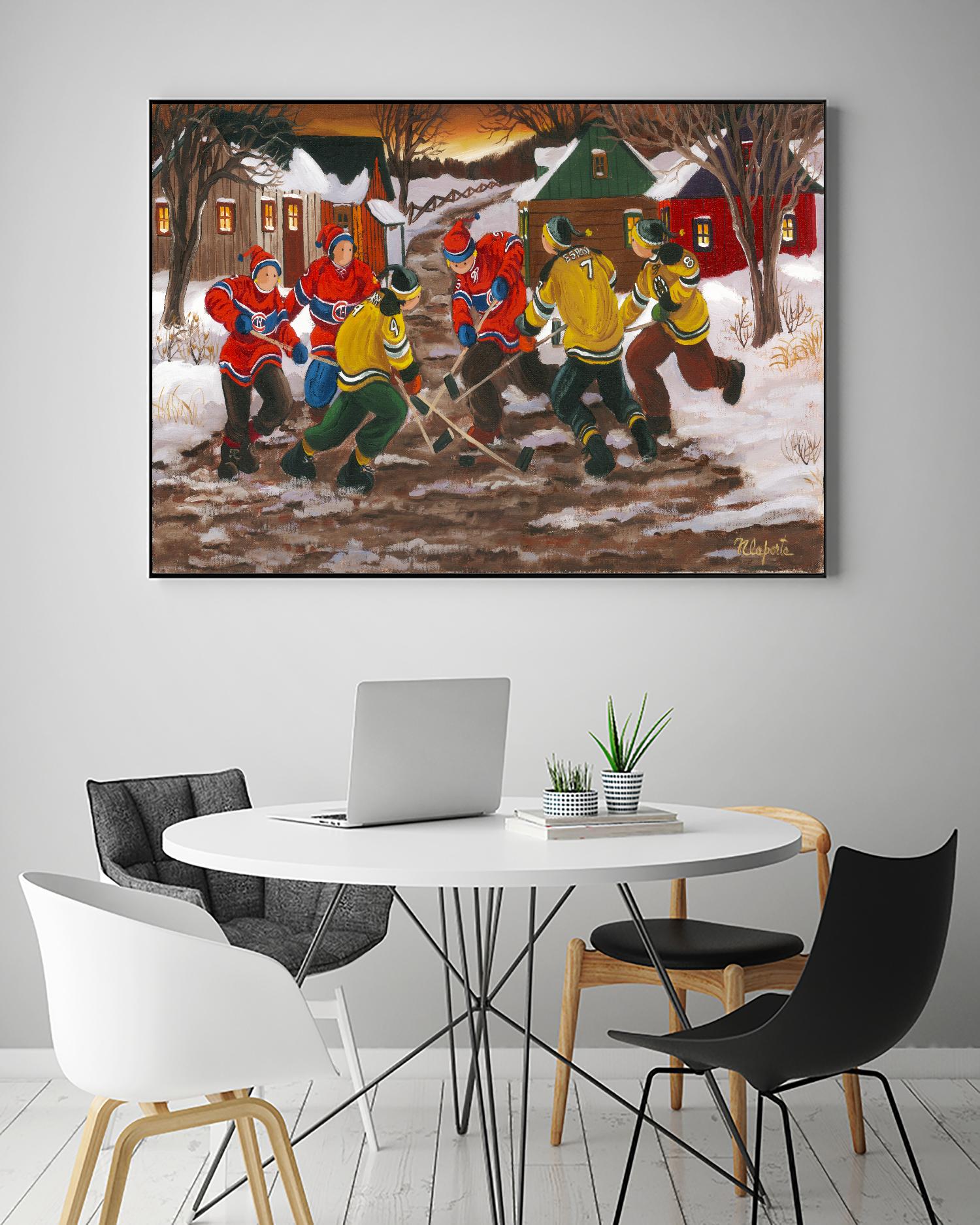 Jusqu'au printemps by Nicole Laporte on GIANT ART - yellow winter scenes