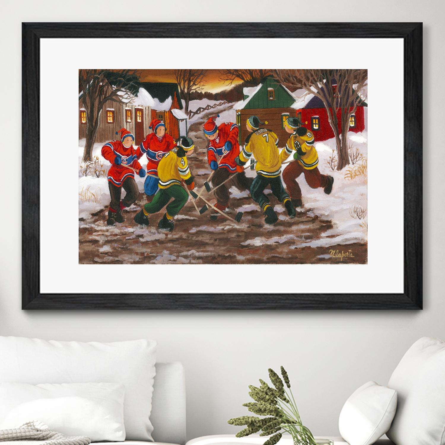 Jusqu'au printemps by Nicole Laporte on GIANT ART - red figurative hockey