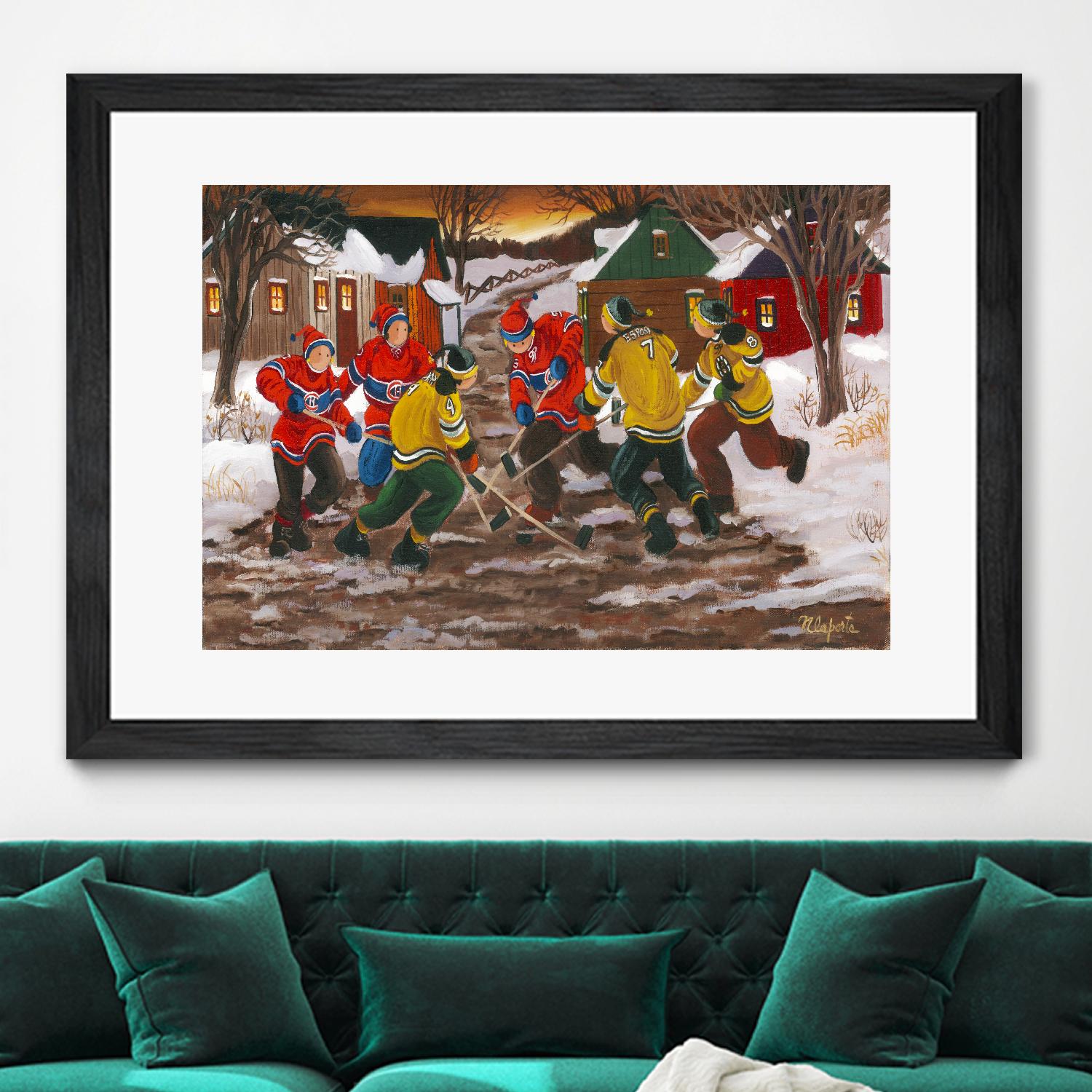 Jusqu'au printemps by Nicole Laporte on GIANT ART - red figurative hockey