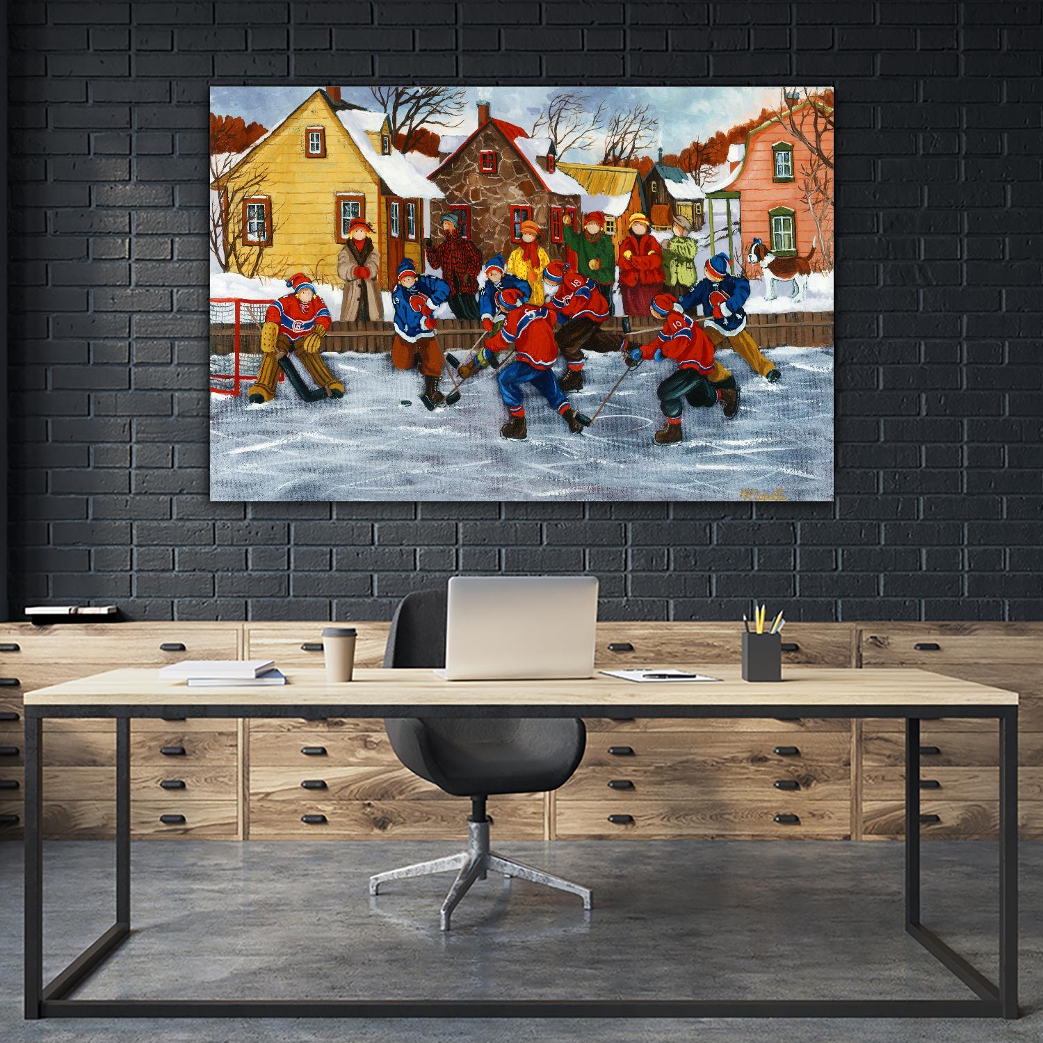 On compte sur toi #5 by Nicole Laporte on GIANT ART - yellow winter scenes