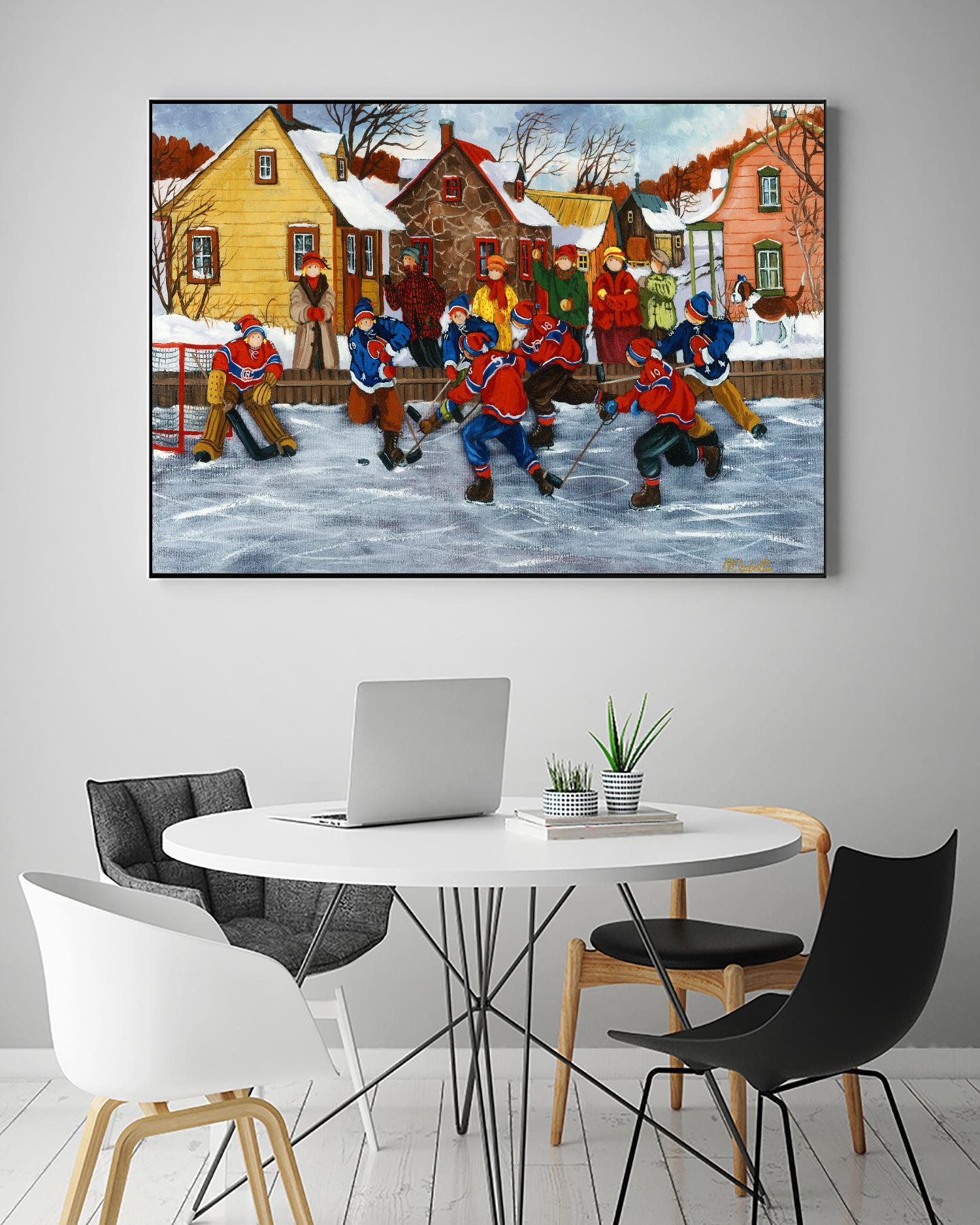 On compte sur toi #5 by Nicole Laporte on GIANT ART - yellow winter scenes