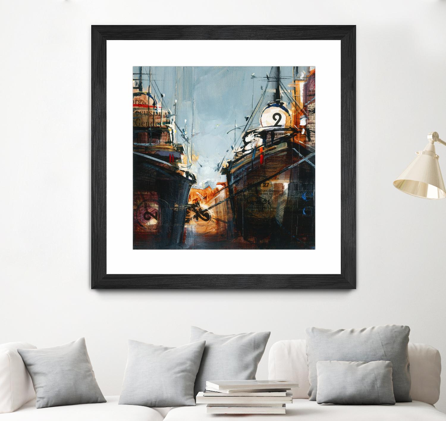 2 bateaux by Roland Palmaerts on GIANT ART - grey nautical