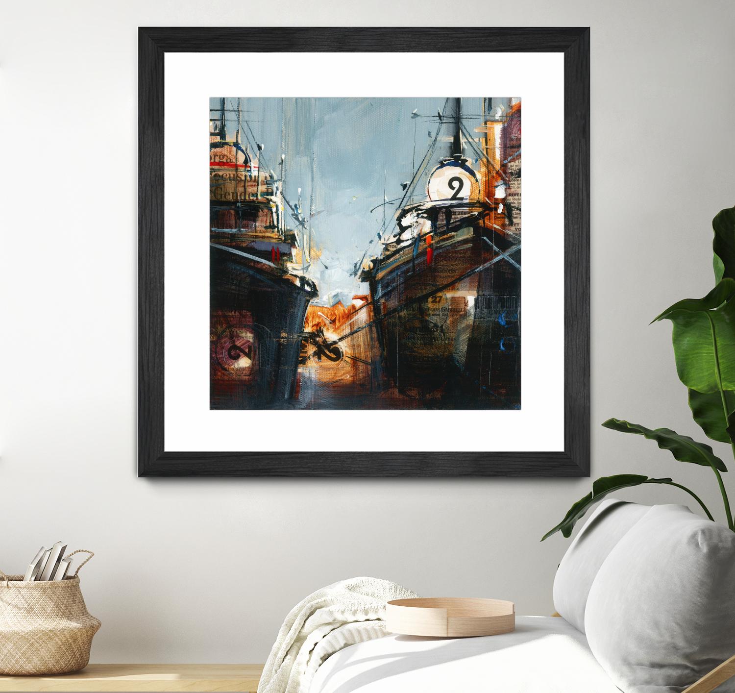 2 bateaux by Roland Palmaerts on GIANT ART - grey nautical