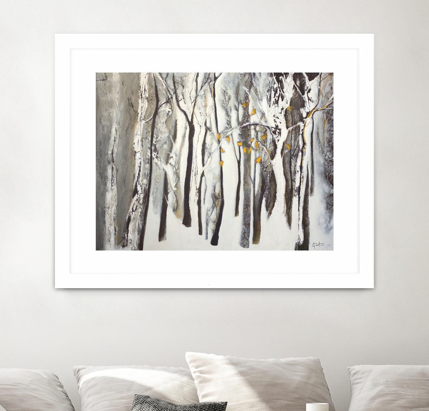 La forêt blanche by Kathleen Cloutier on GIANT ART - yellow trees artistes du québec