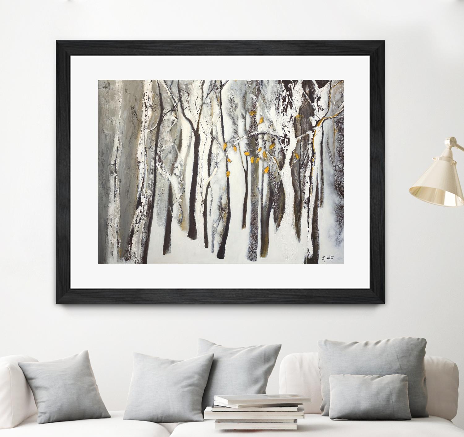 La forêt blanche by Kathleen Cloutier on GIANT ART - yellow trees artistes du québec