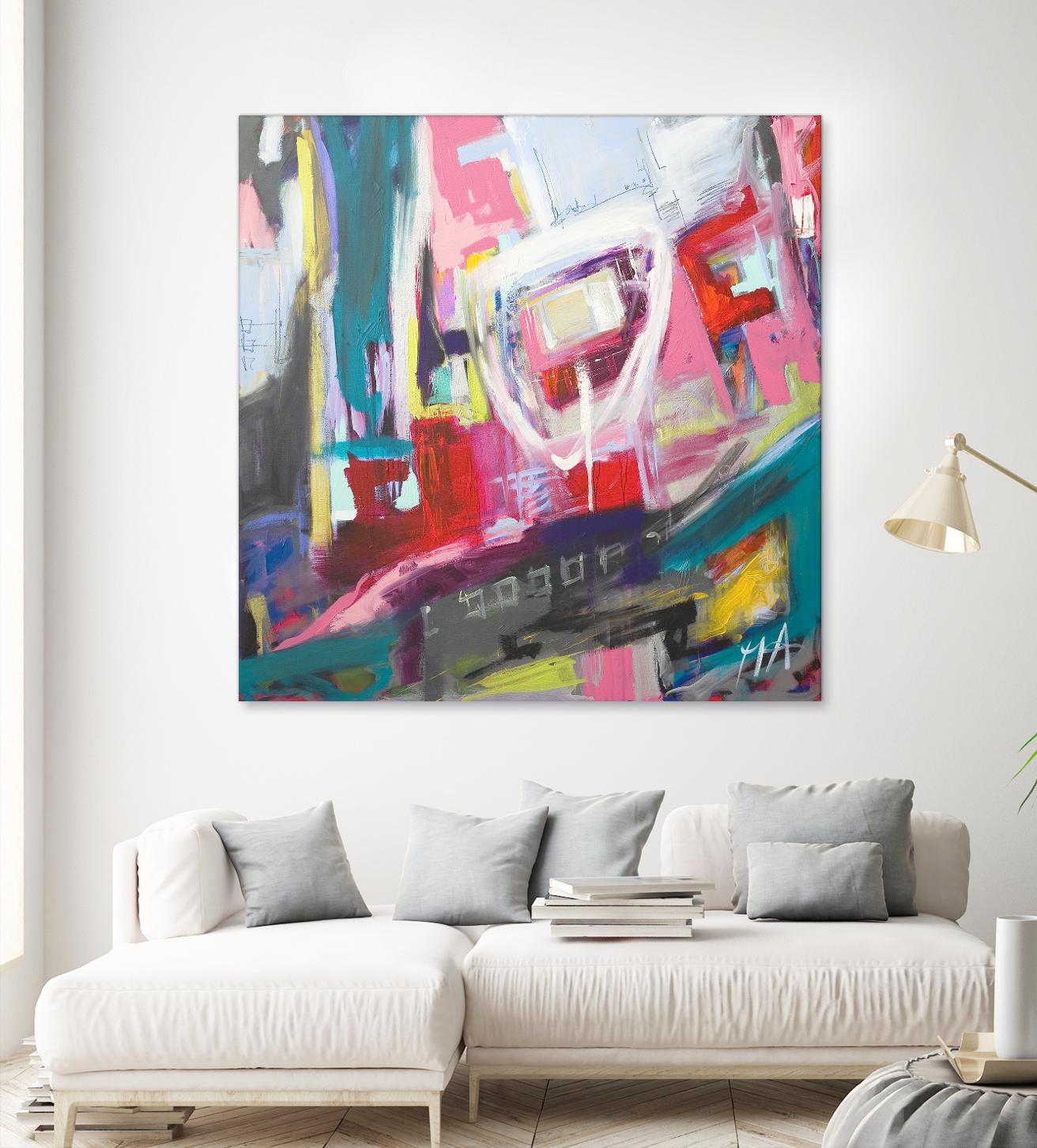Chaos City II by Marc Archambault on GIANT ART - pink abstract
