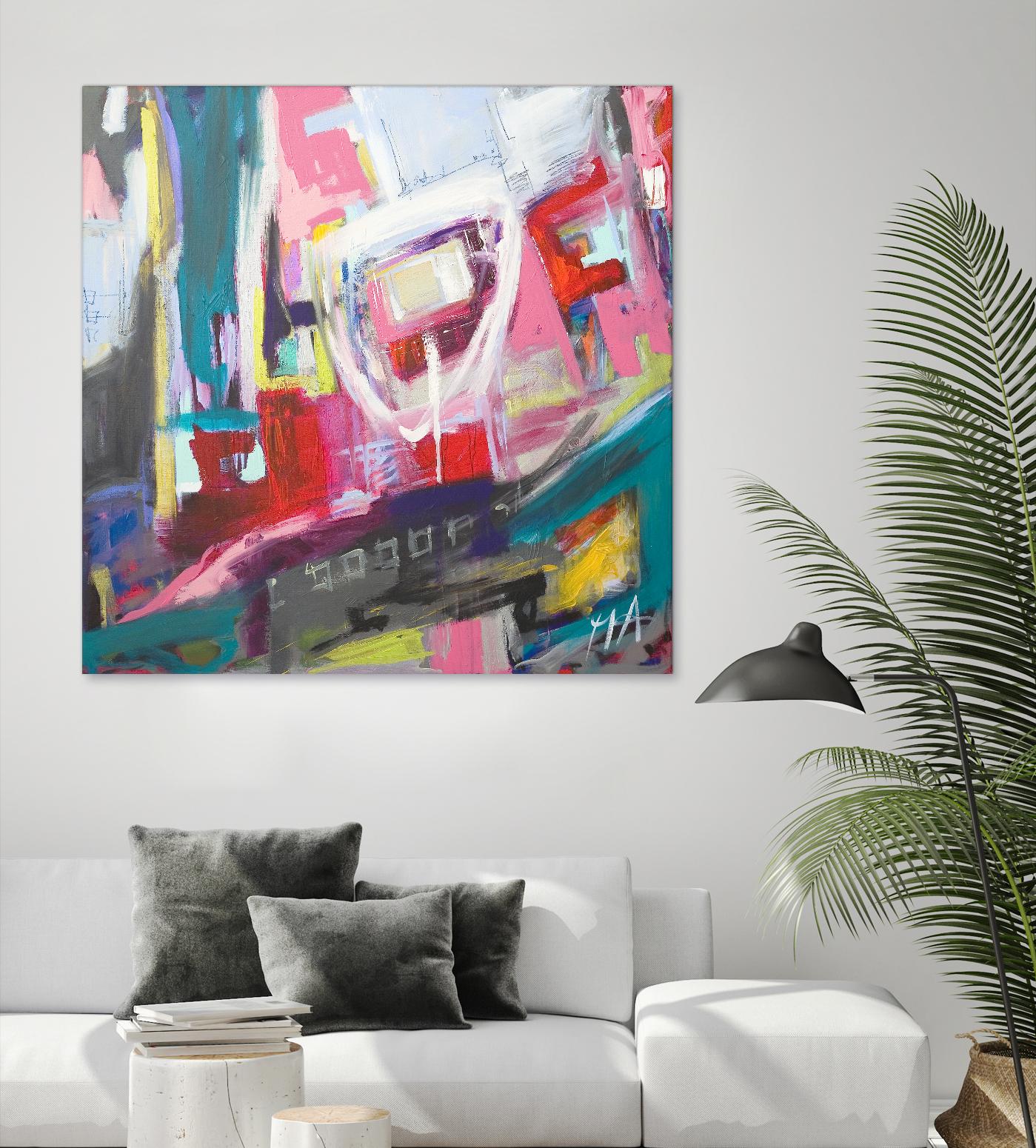 Chaos City II by Marc Archambault on GIANT ART - pink abstract
