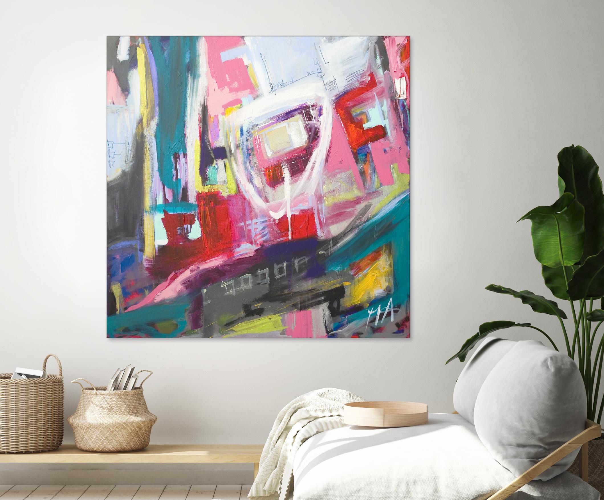 Chaos City II by Marc Archambault on GIANT ART - pink abstract