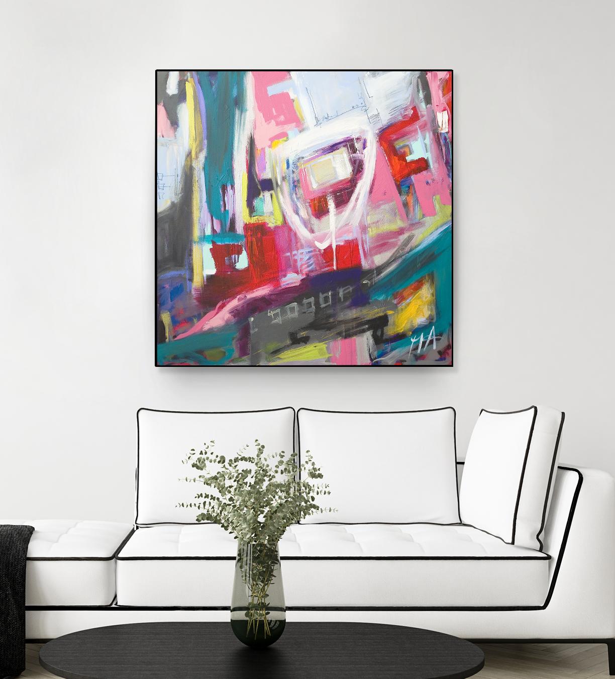 Chaos City II by Marc Archambault on GIANT ART - pink abstract