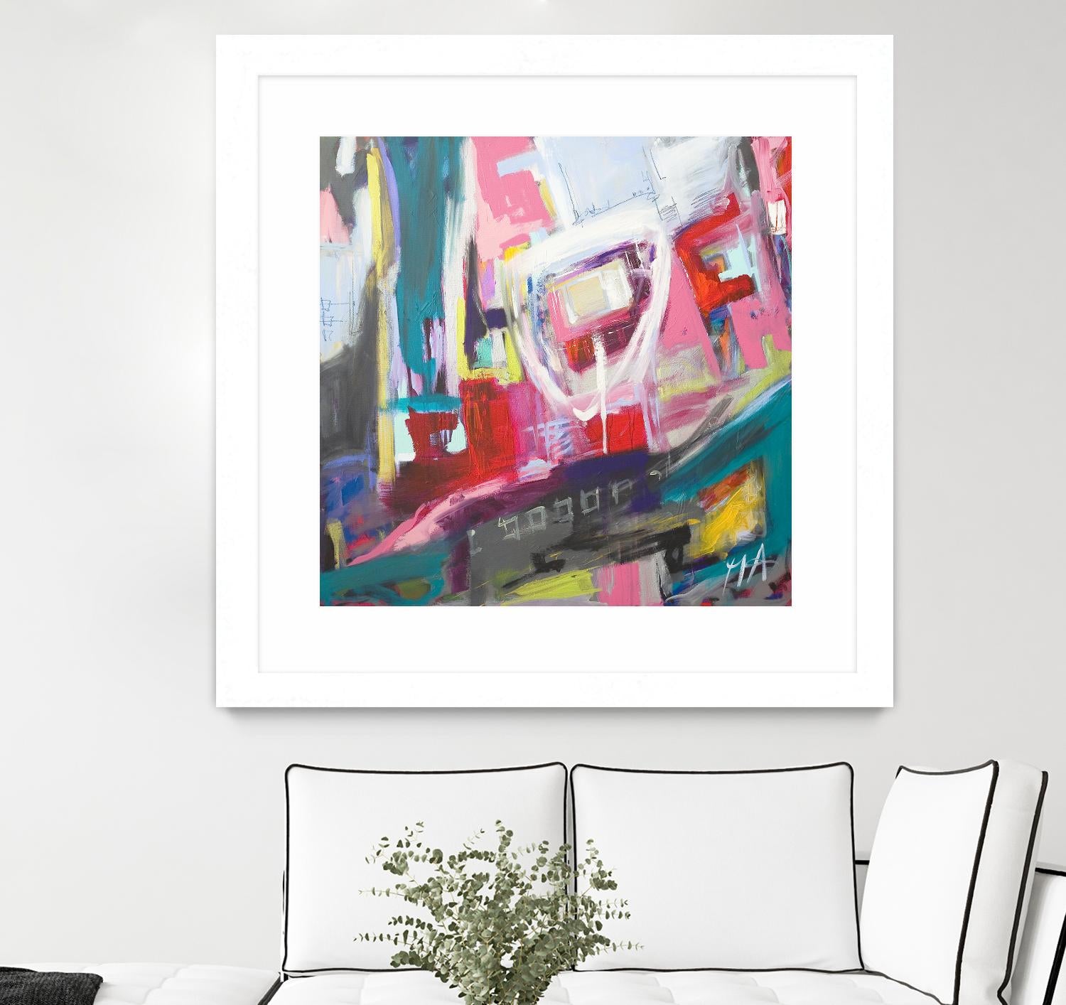 Chaos City II by Marc Archambault on GIANT ART - pink abstract