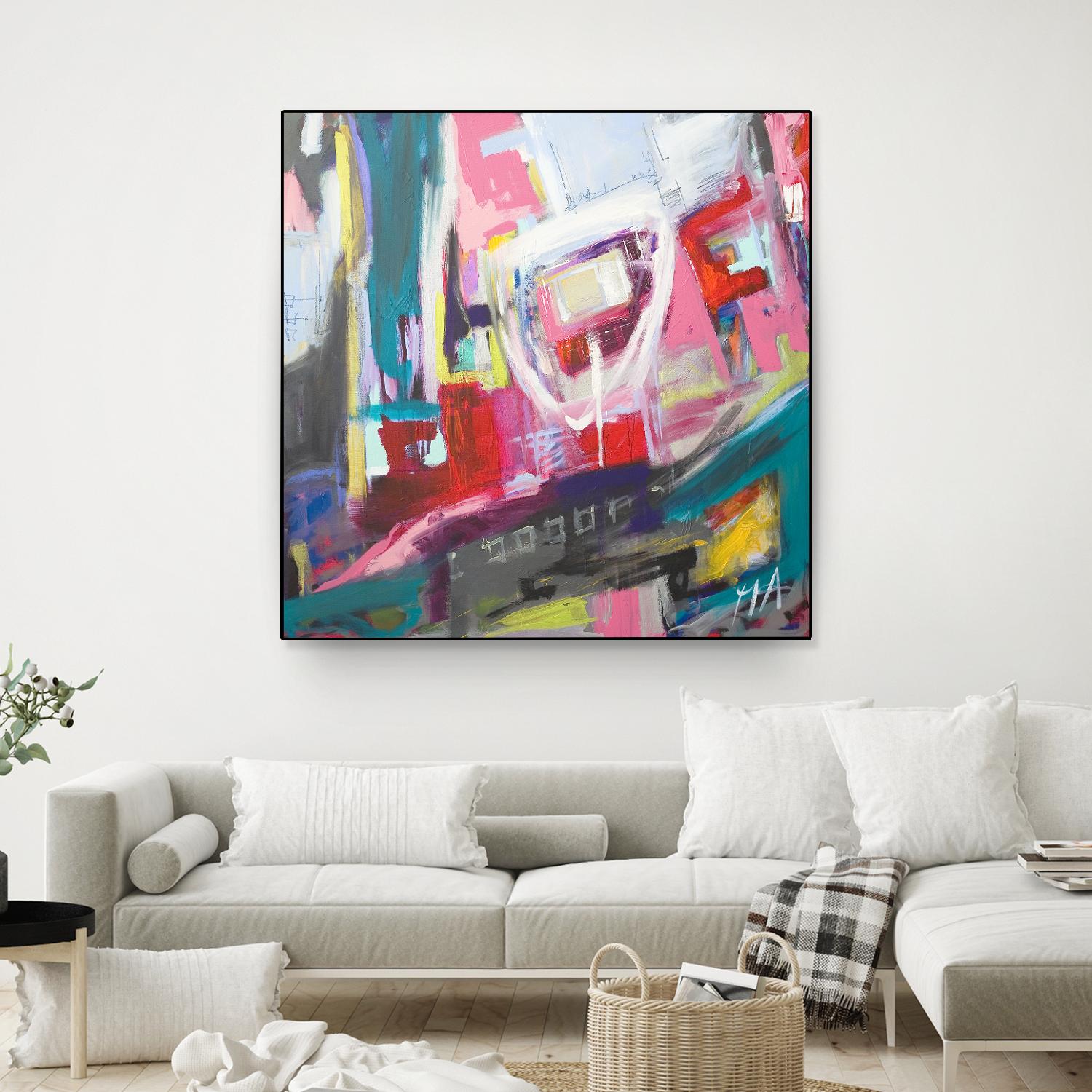 Chaos City II by Marc Archambault on GIANT ART - pink abstract