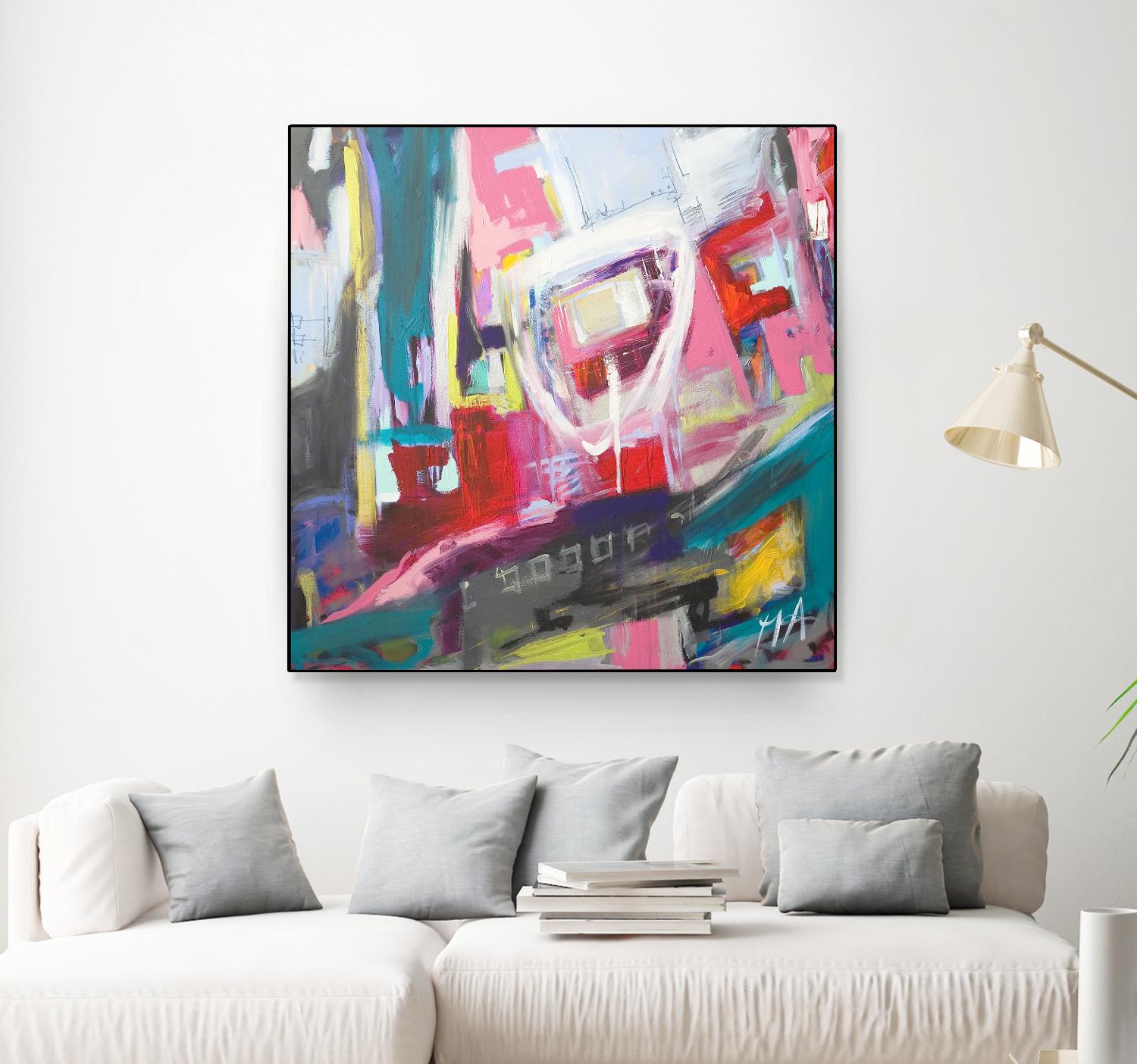 Chaos City II by Marc Archambault on GIANT ART - pink abstract
