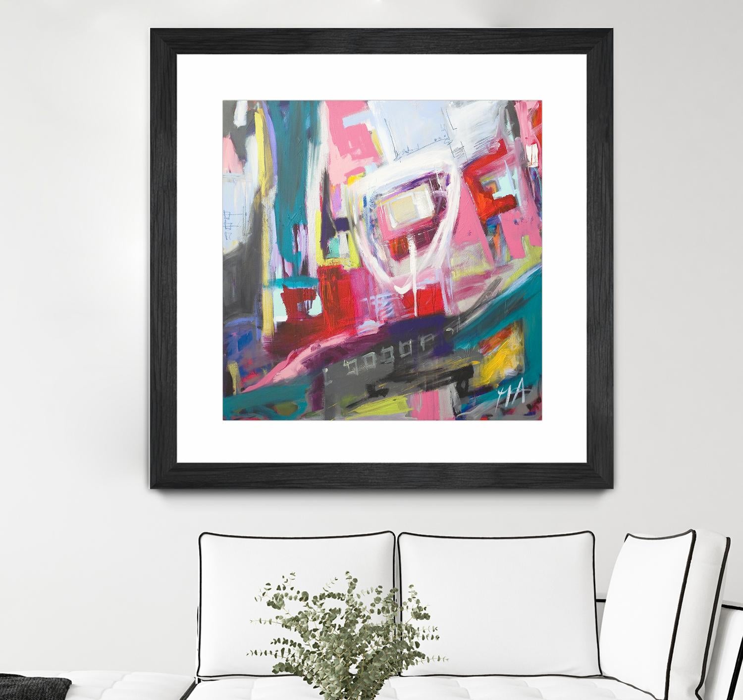 Chaos City II by Marc Archambault on GIANT ART - pink abstract