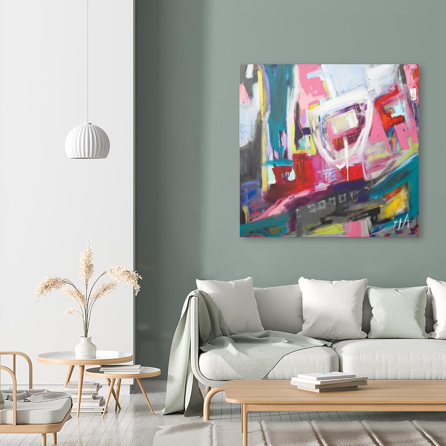 Chaos City II by Marc Archambault on GIANT ART - pink abstract