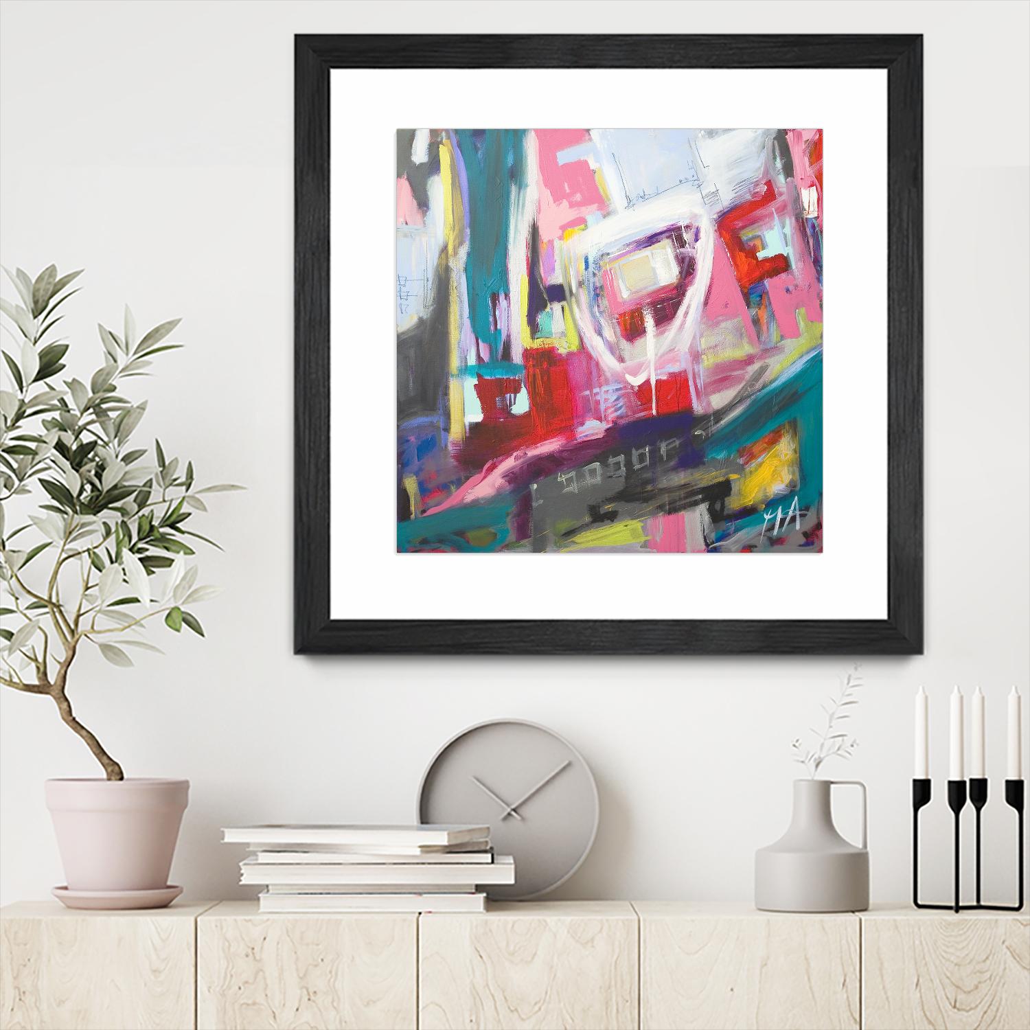Chaos City II by Marc Archambault on GIANT ART - pink abstract