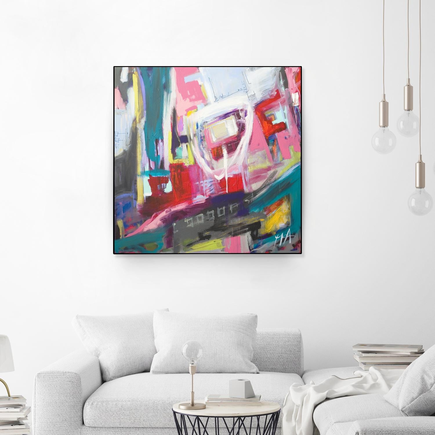 Chaos City II by Marc Archambault on GIANT ART - pink abstract