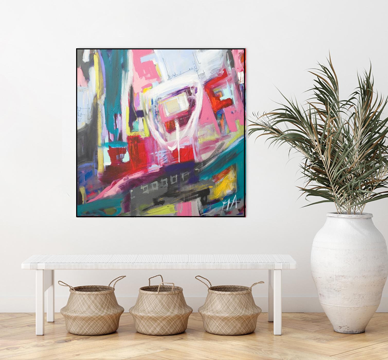Chaos City II by Marc Archambault on GIANT ART - pink abstract