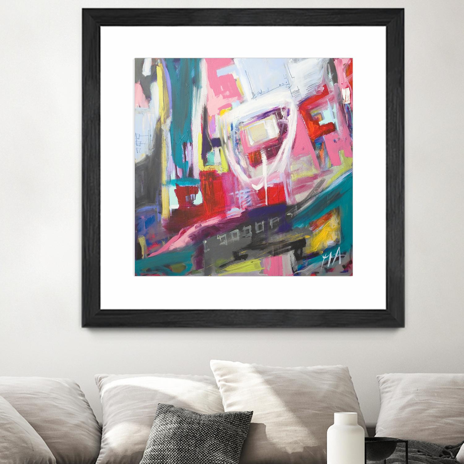 Chaos City II by Marc Archambault on GIANT ART - pink abstract