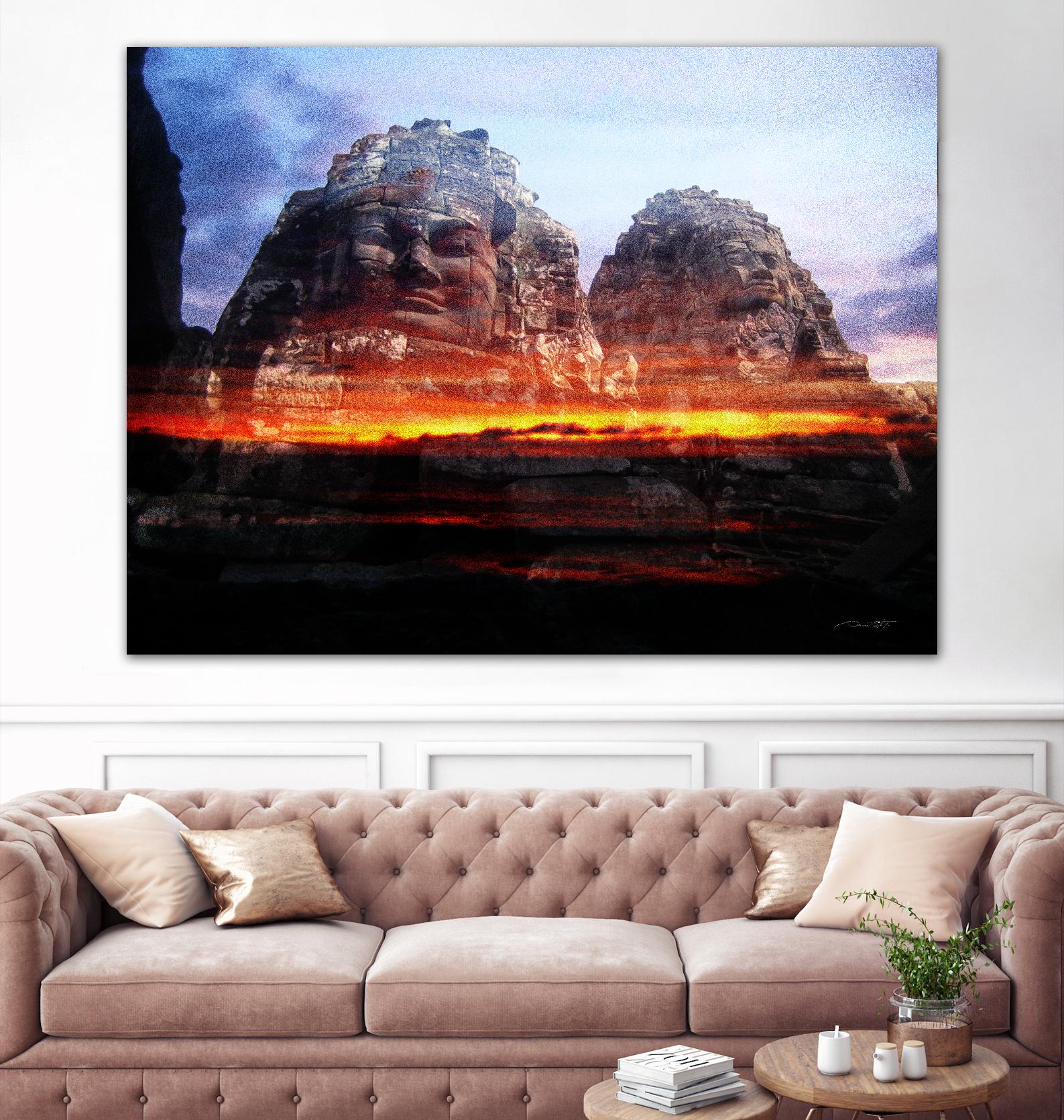 Cambodi Faces Fire by Daniel Stanford on GIANT ART - black photo art