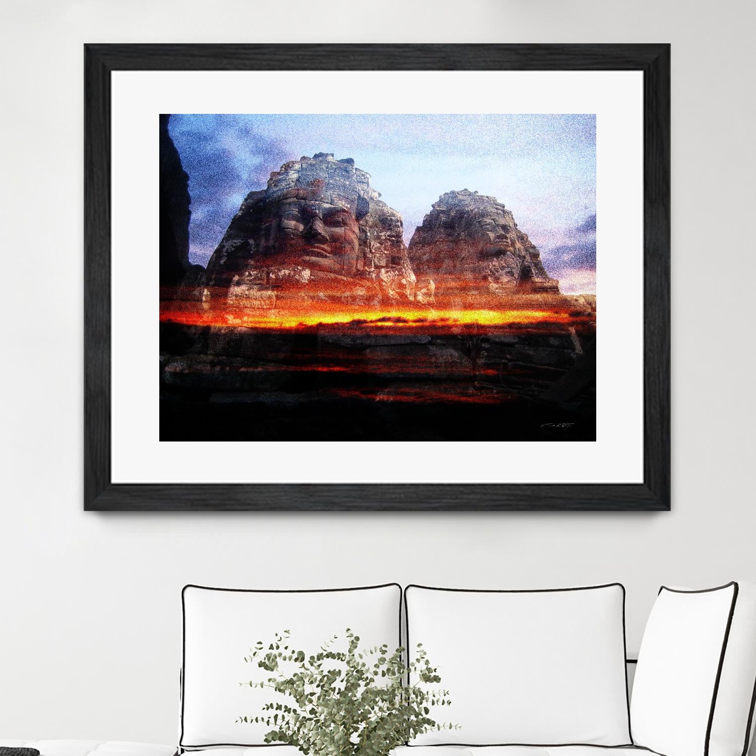 Cambodi Faces Fire by Daniel Stanford on GIANT ART - black photo art