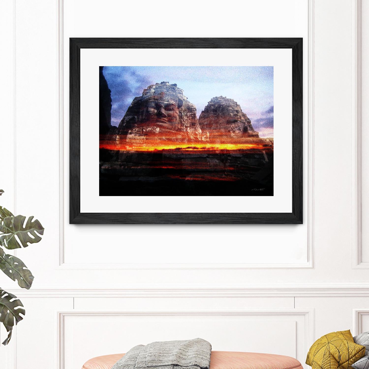 Cambodi Faces Fire by Daniel Stanford on GIANT ART - black photo art